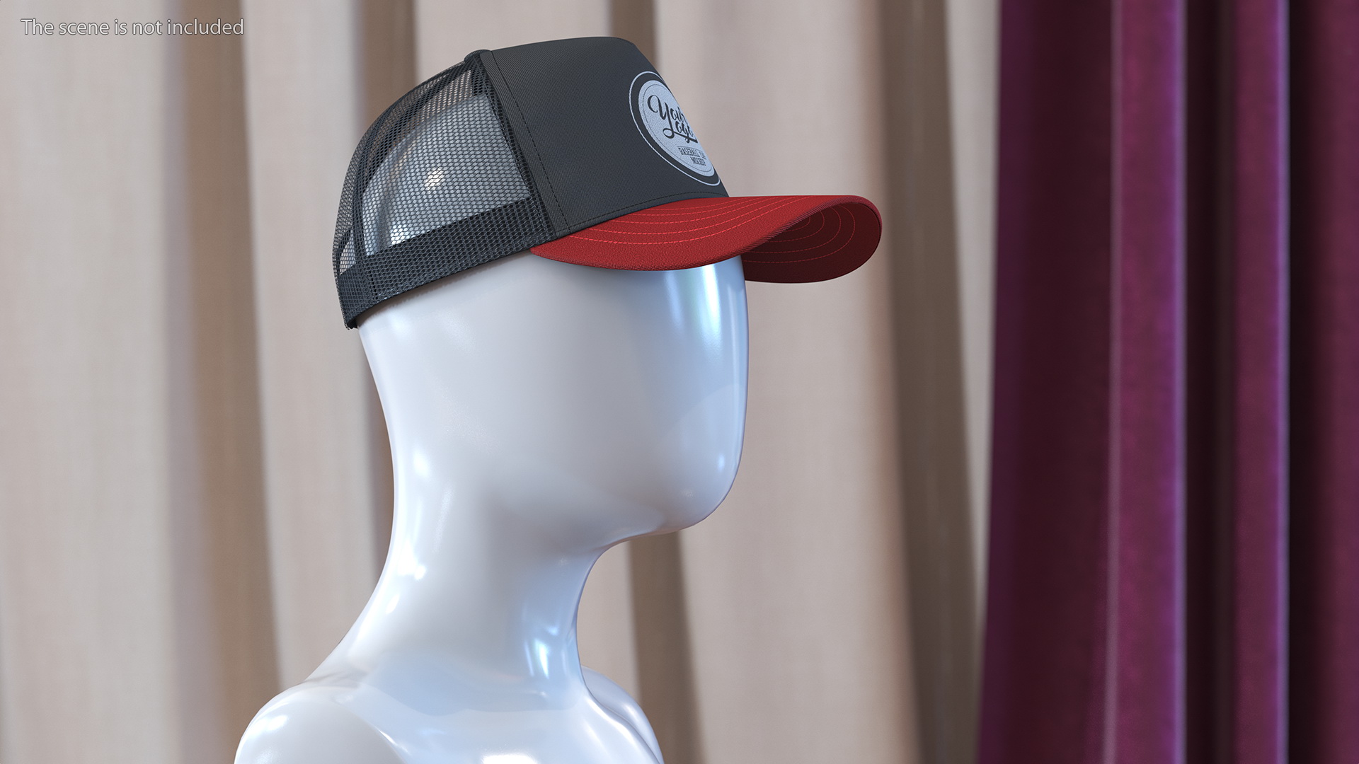 3D Trucker Cap Your Brand Black model