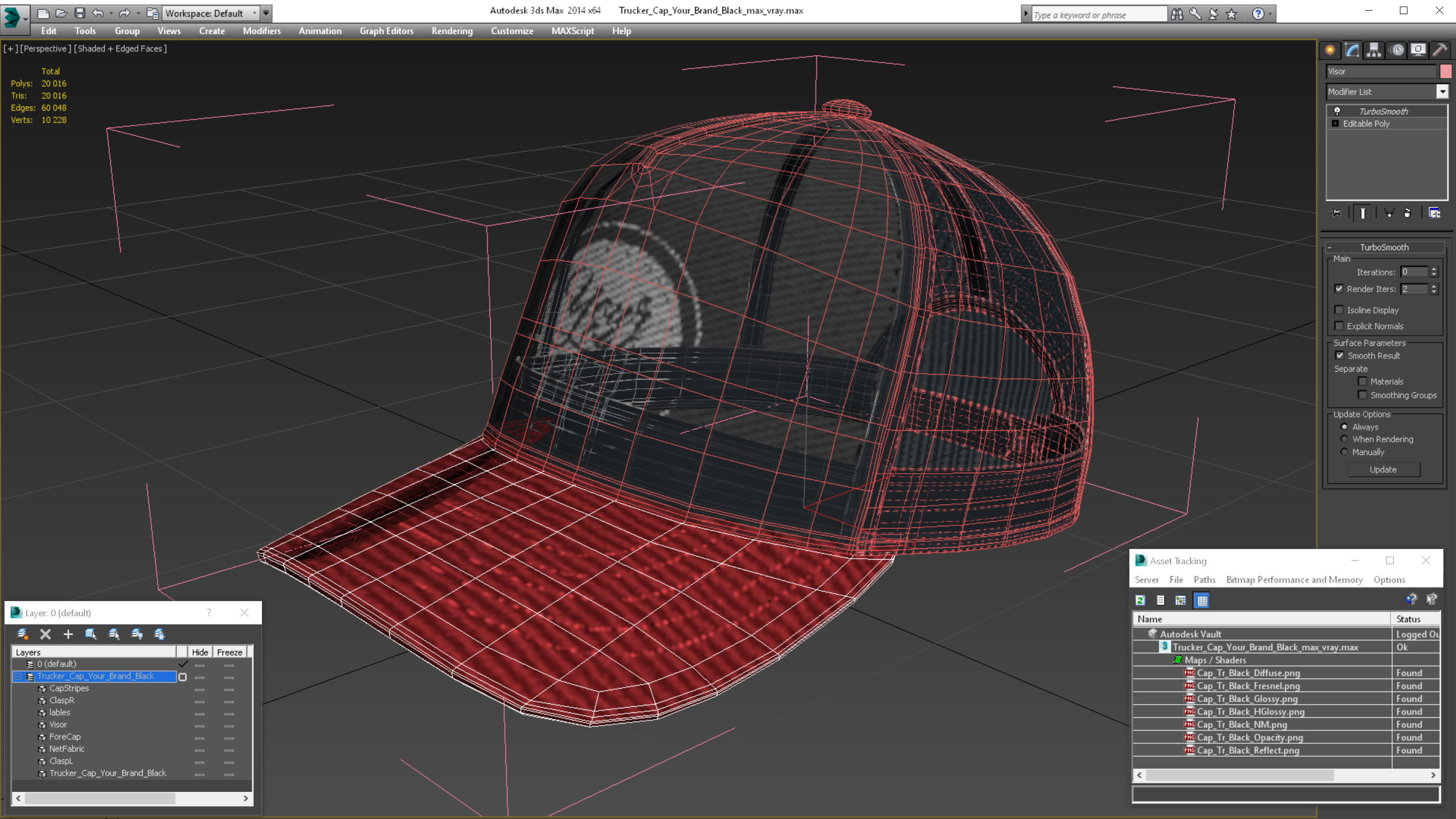 3D Trucker Cap Your Brand Black model