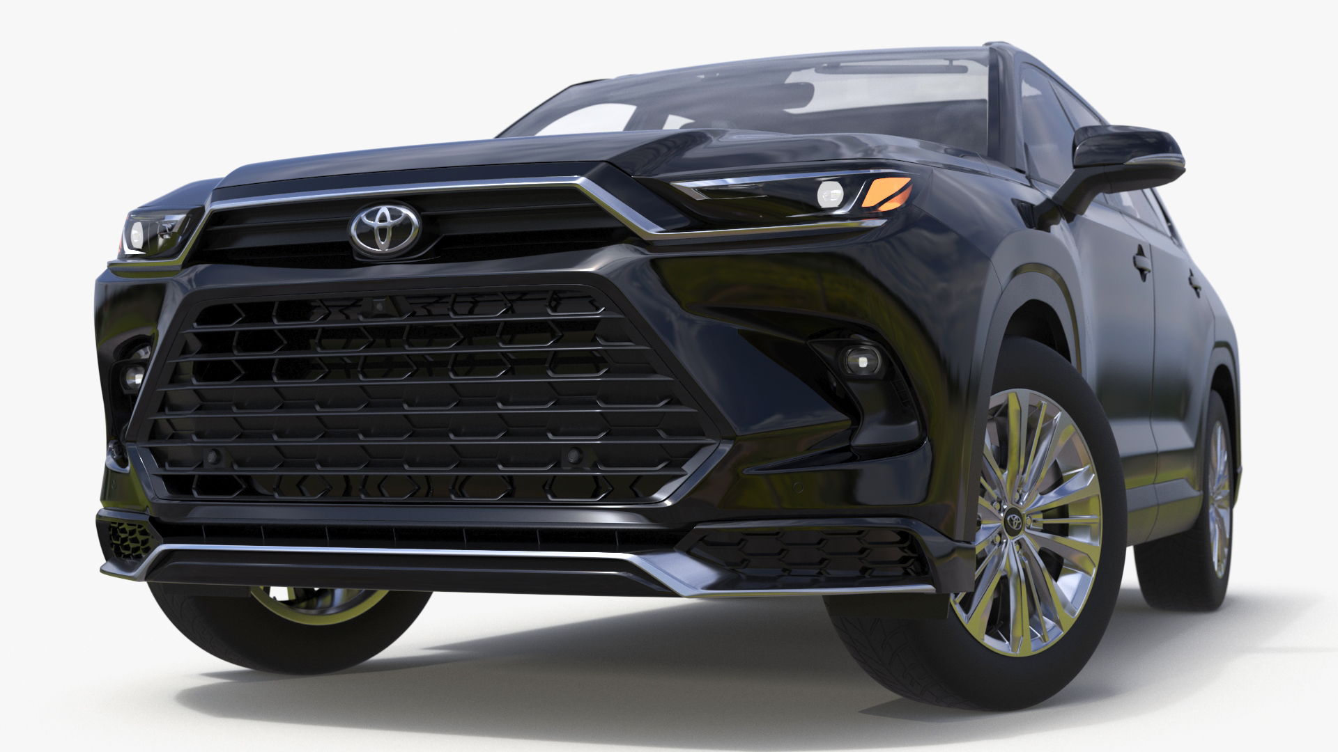 3D model Toyota Grand Highlander 2024 Black Rigged for Cinema 4D