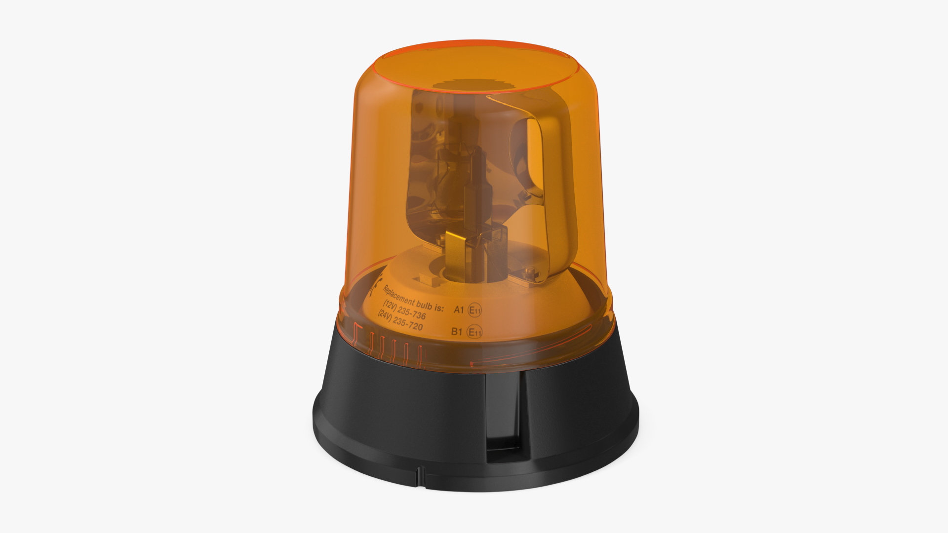 3D Flashing Rotating Beacon Orange