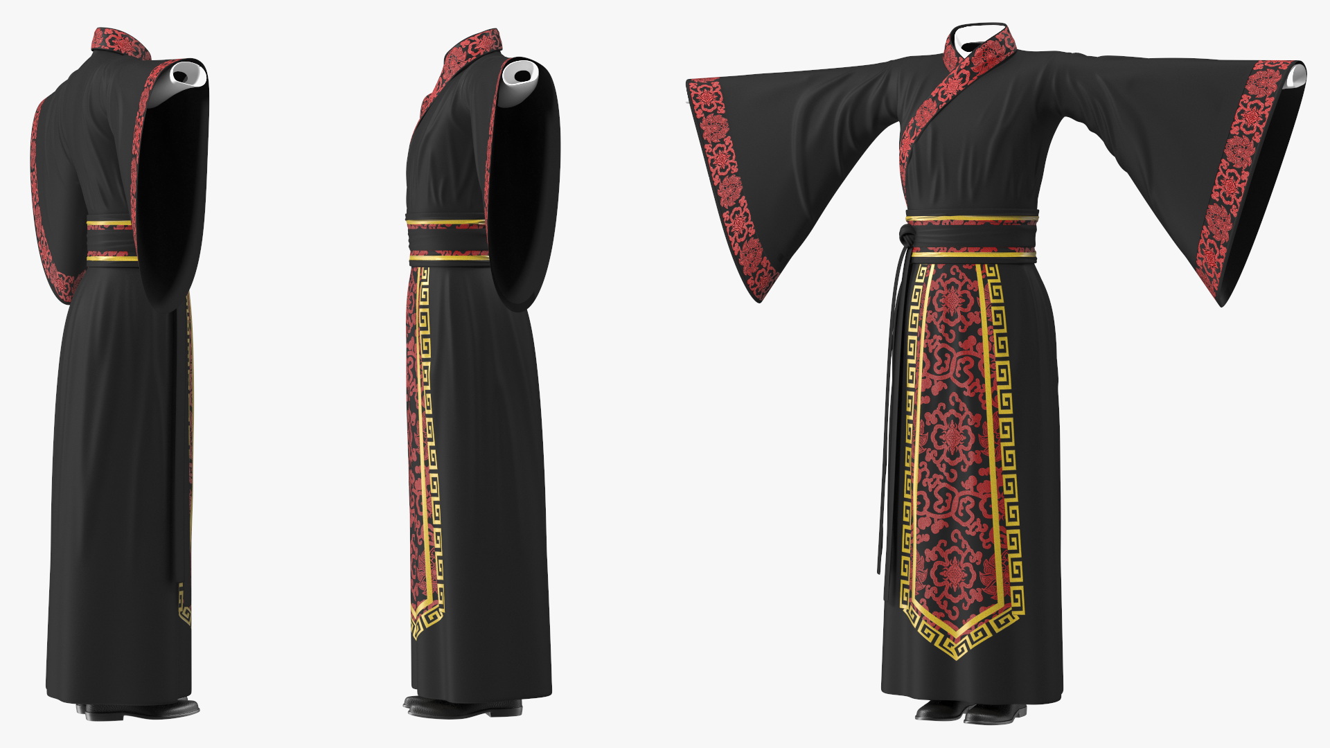 3D model Chinese Clothes Set for Man Traditional Style