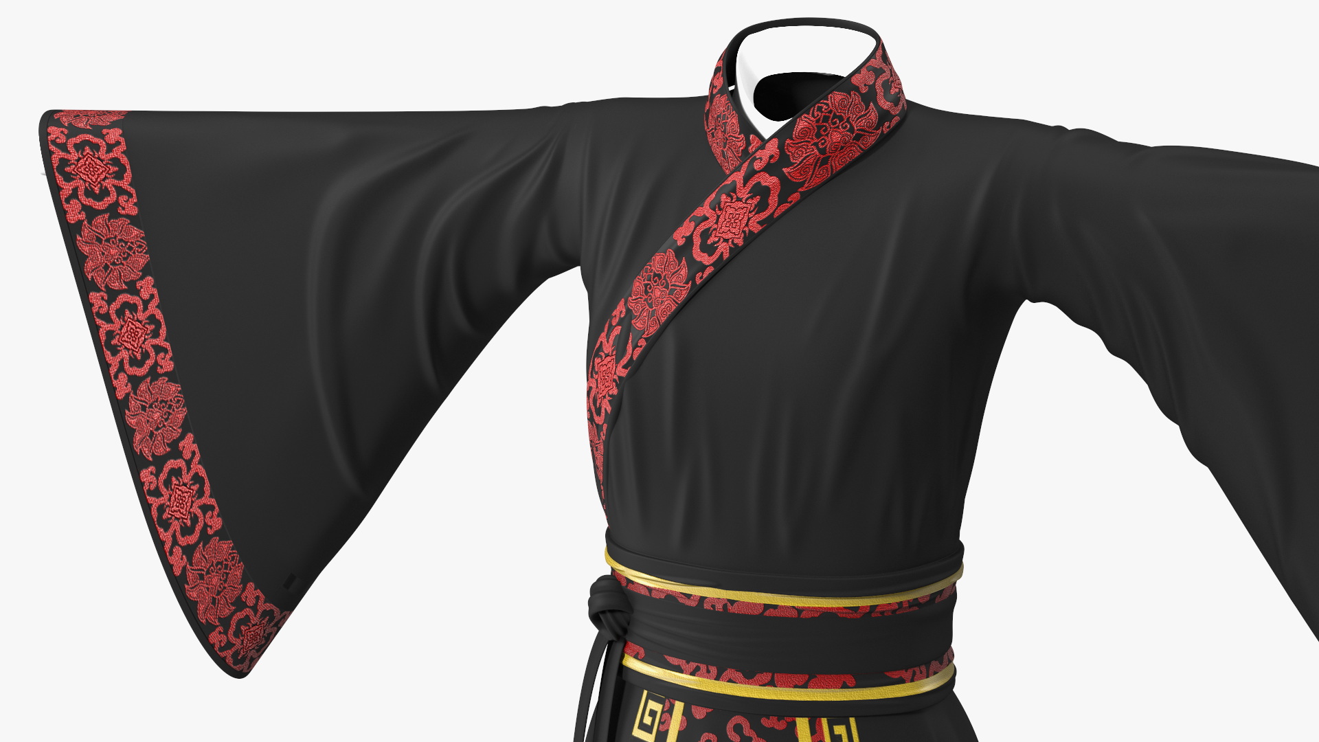 3D model Chinese Clothes Set for Man Traditional Style