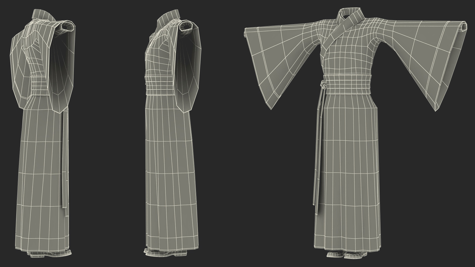 3D model Chinese Clothes Set for Man Traditional Style