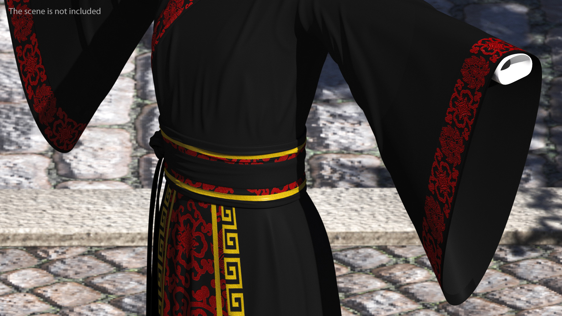 3D model Chinese Clothes Set for Man Traditional Style