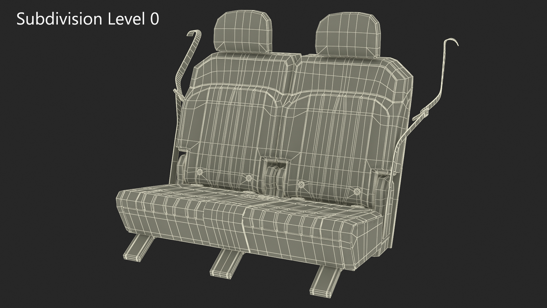 3D Vehicle Rear Seat Bench model