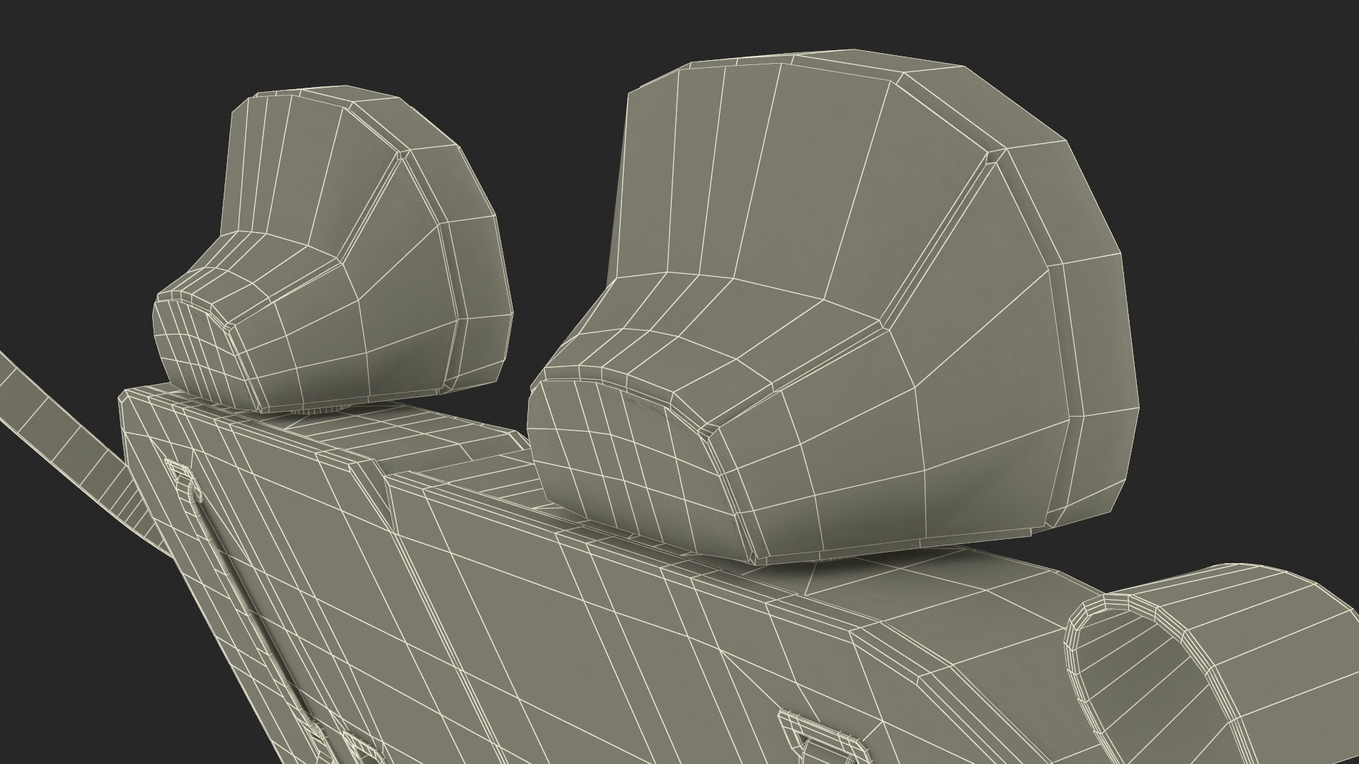 3D Vehicle Rear Seat Bench model