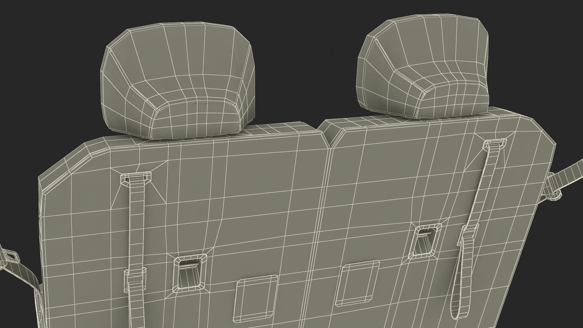 3D Vehicle Rear Seat Bench model