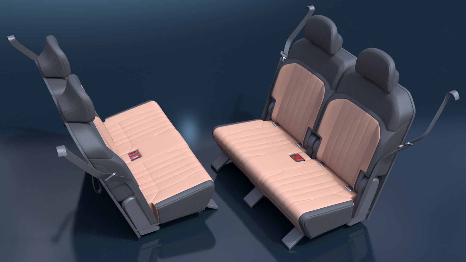 3D Vehicle Rear Seat Bench model