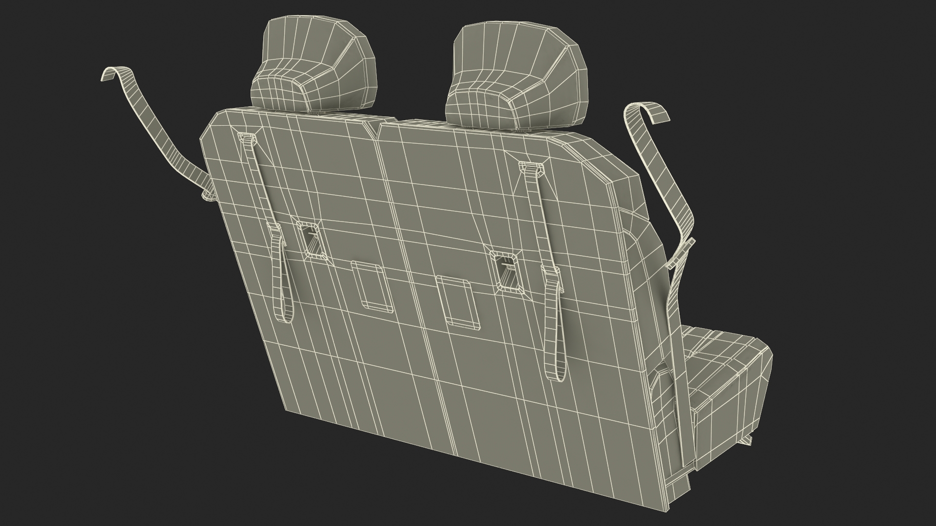 3D Vehicle Rear Seat Bench model