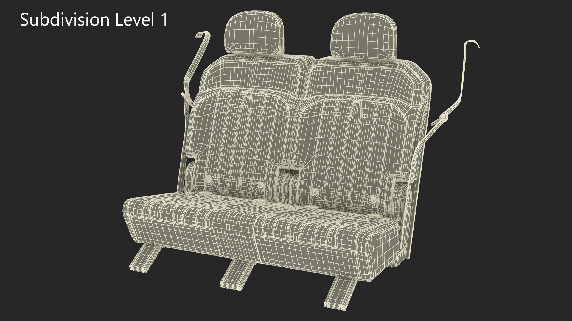 3D Vehicle Rear Seat Bench model