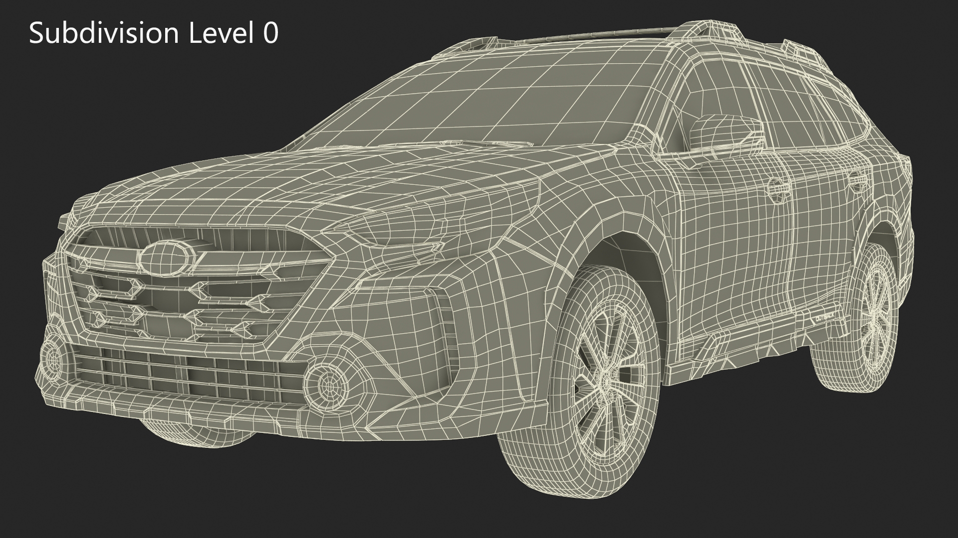 3D Suv Subaru Outback 2025 Black Dirty Simplified