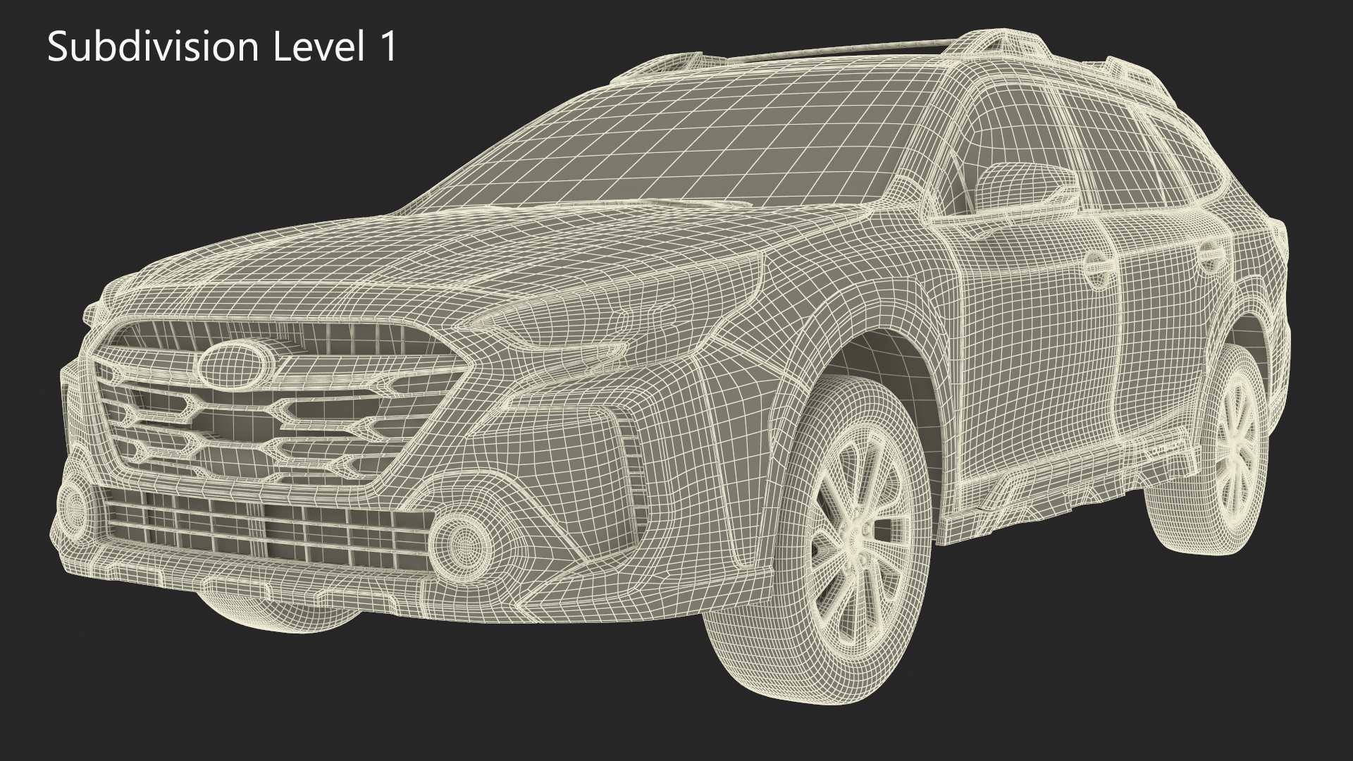 3D Suv Subaru Outback 2025 Black Dirty Simplified