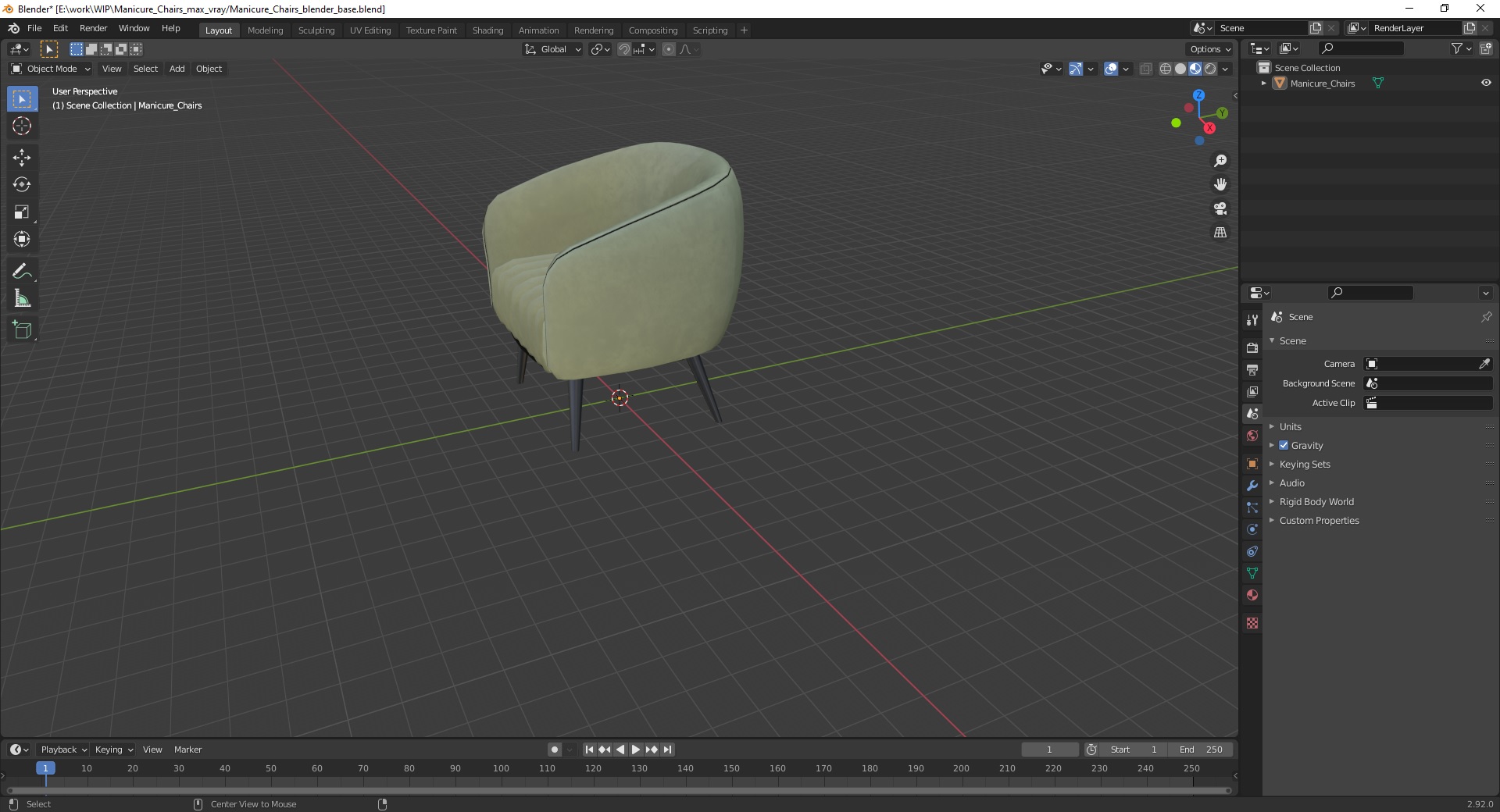 3D model Manicure Chairs