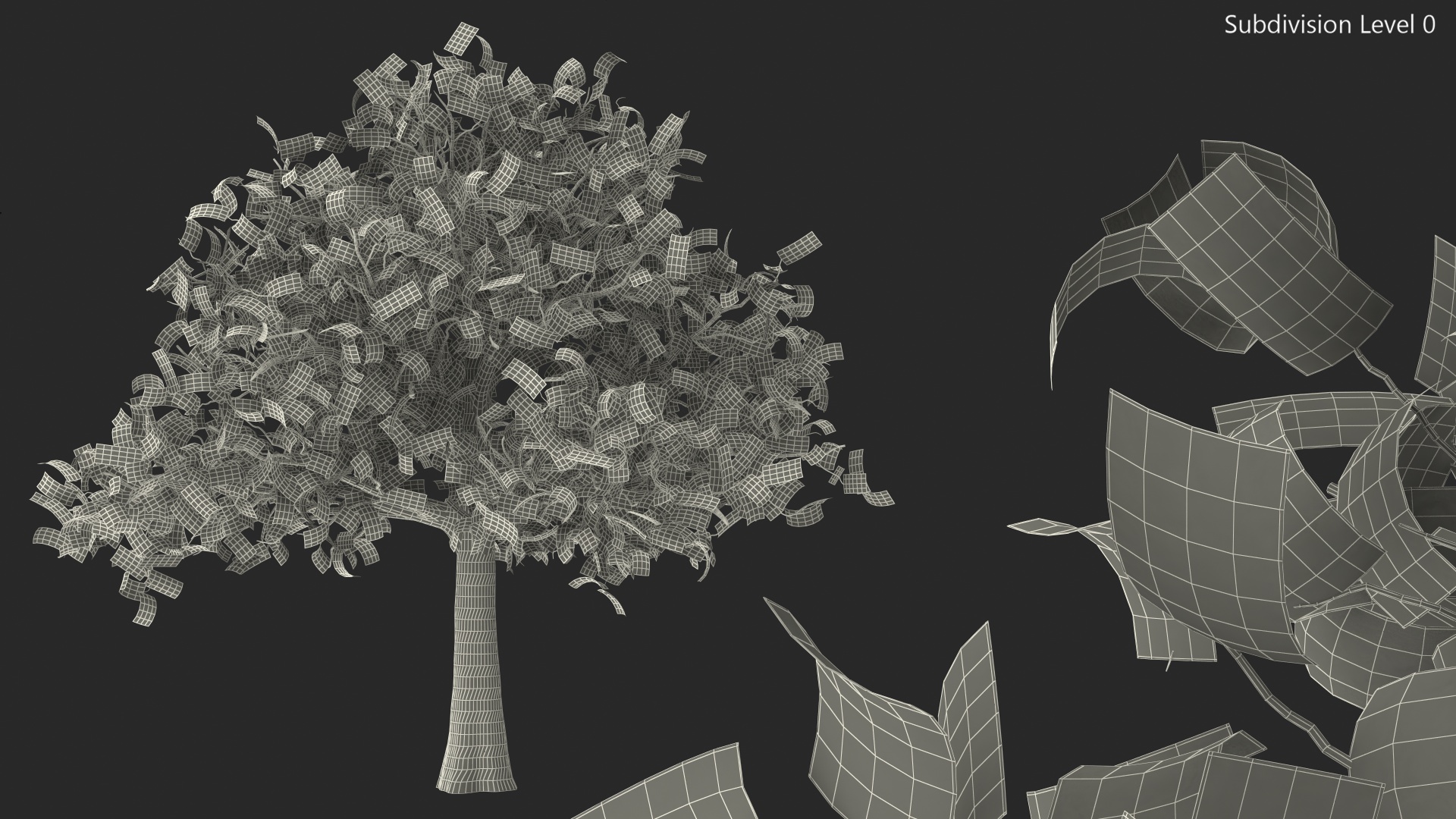 3D Money Tree with Dollar Bills model