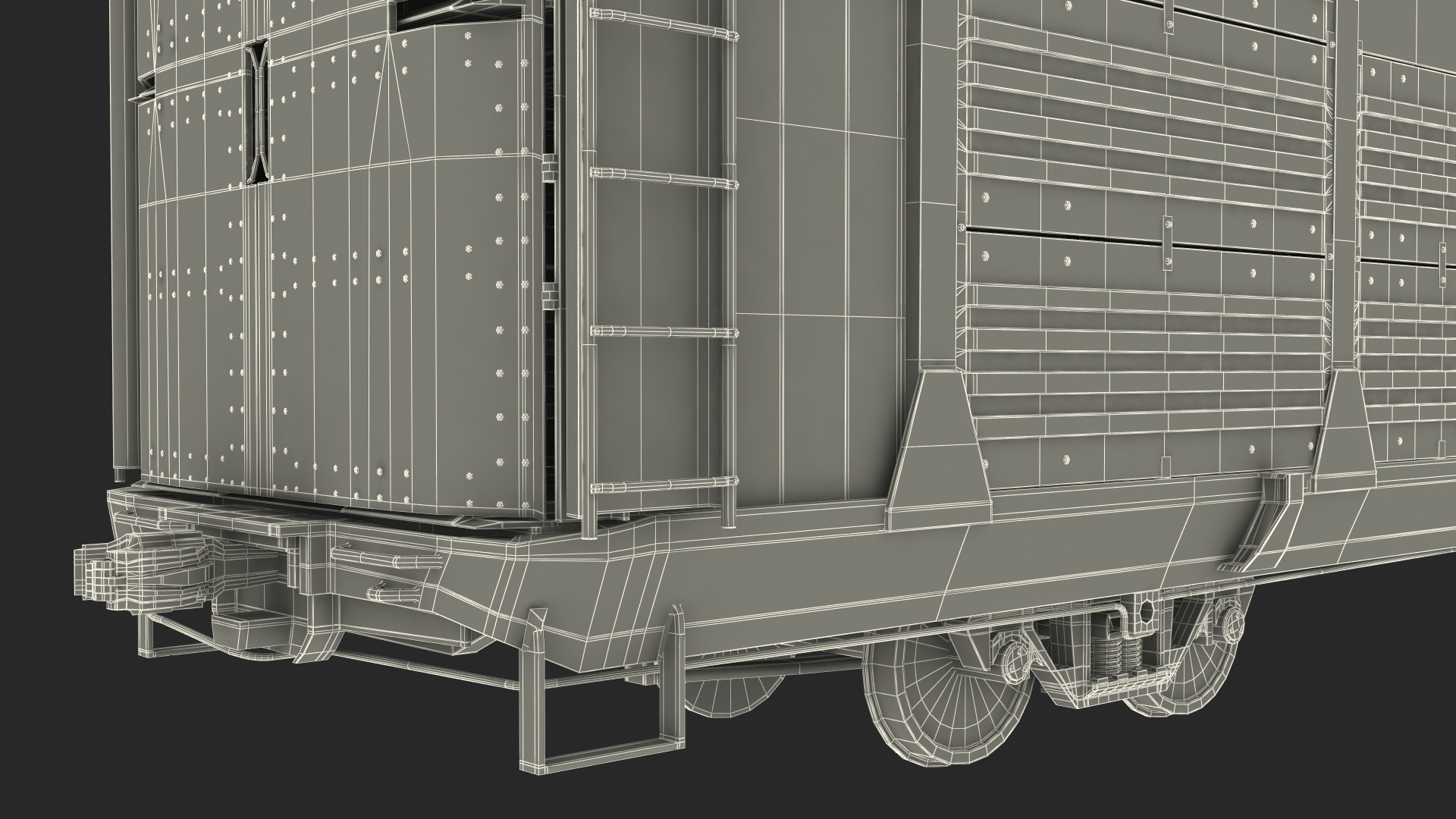 3D Generic Locomotive with Auto Rack Train Car model