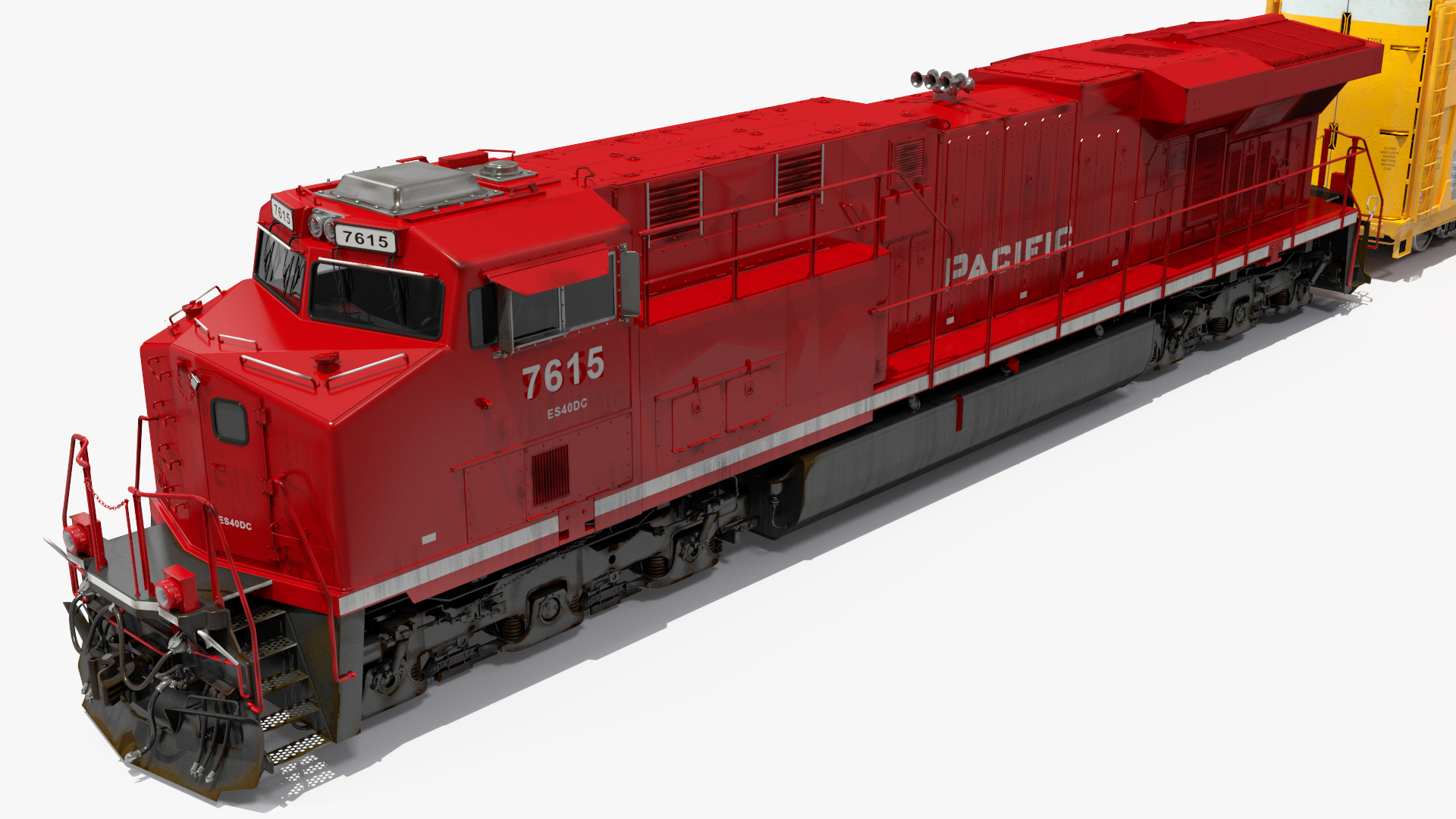 3D Generic Locomotive with Auto Rack Train Car model