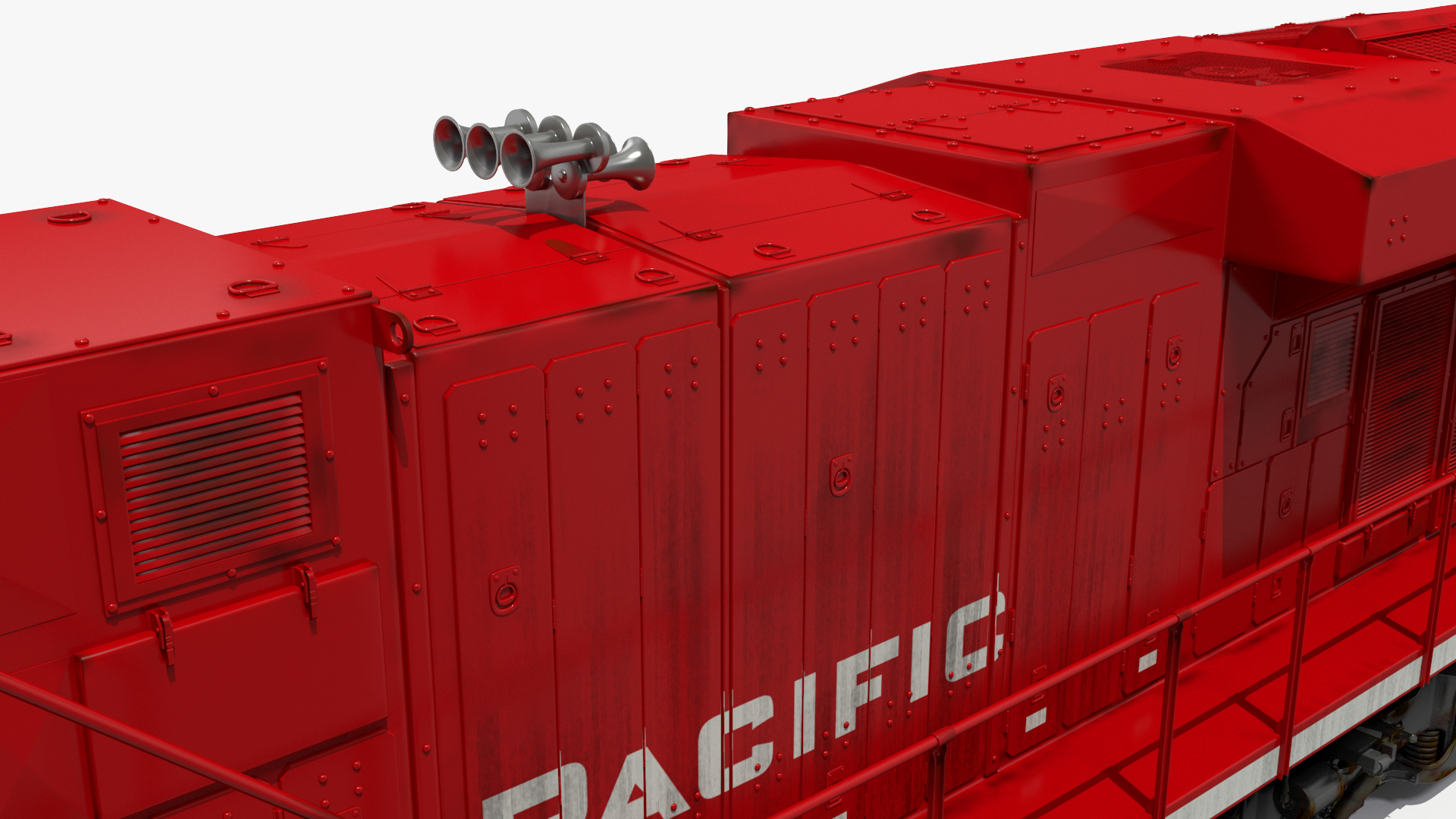 3D Generic Locomotive with Auto Rack Train Car model