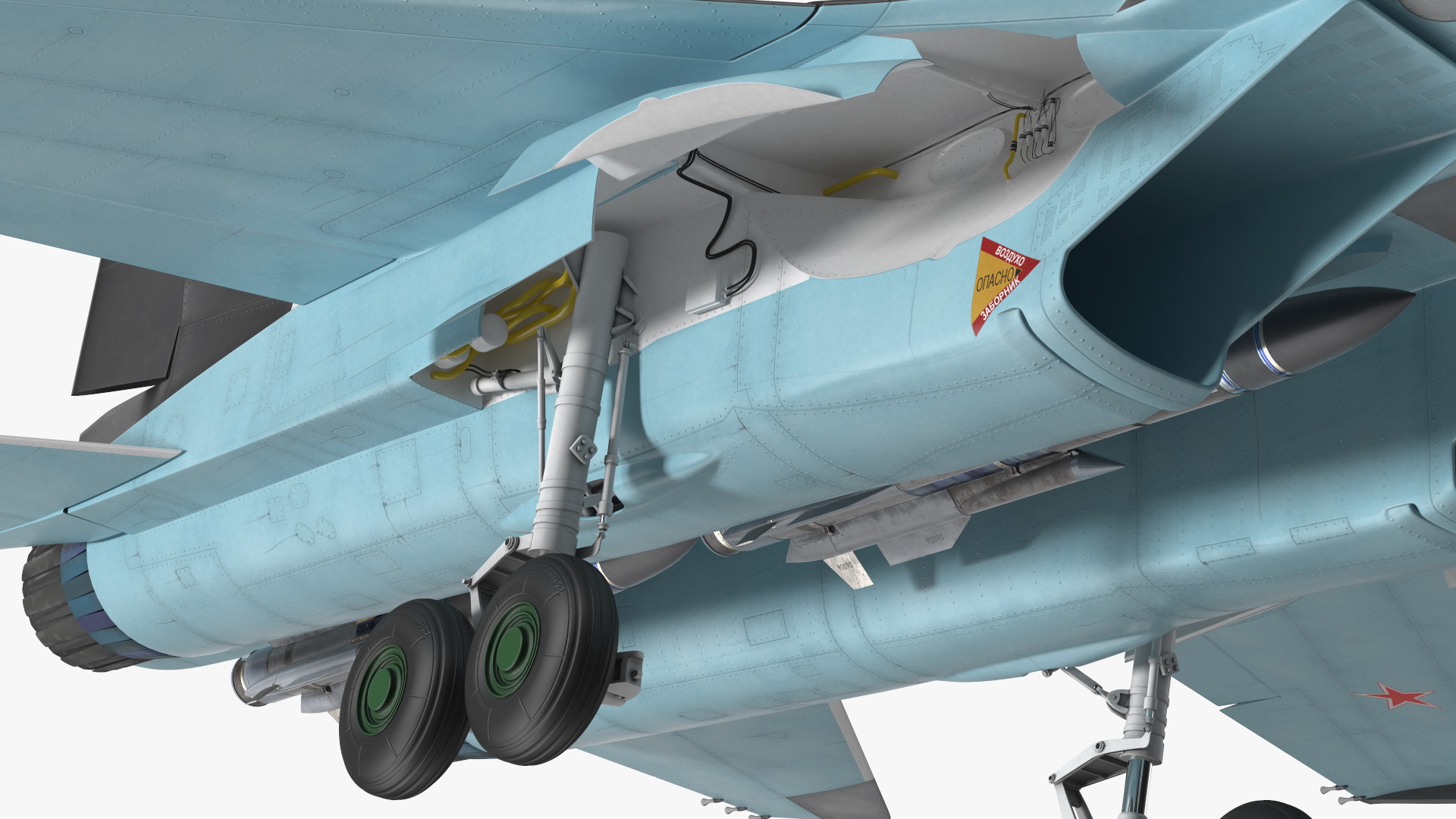 Su 34 Aircraft with X-31PM Supersonic Missile Rigged 3D