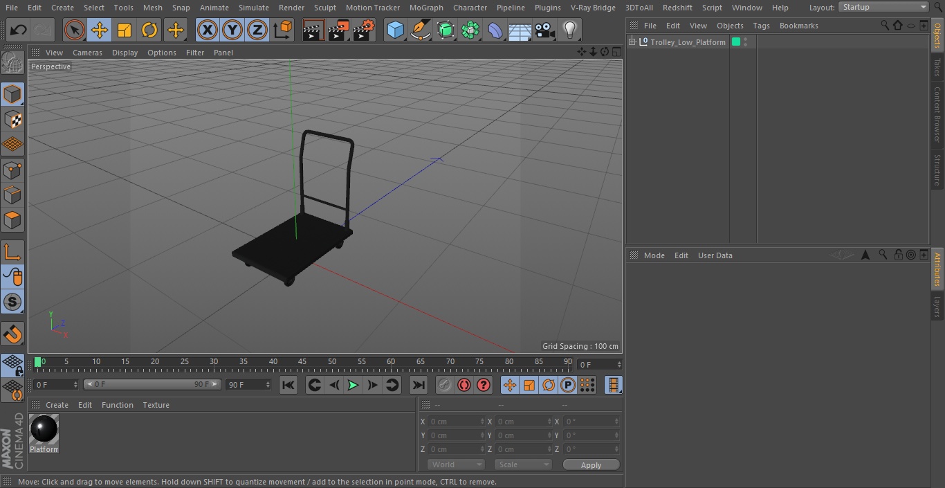 3D model Trolley Low Platform