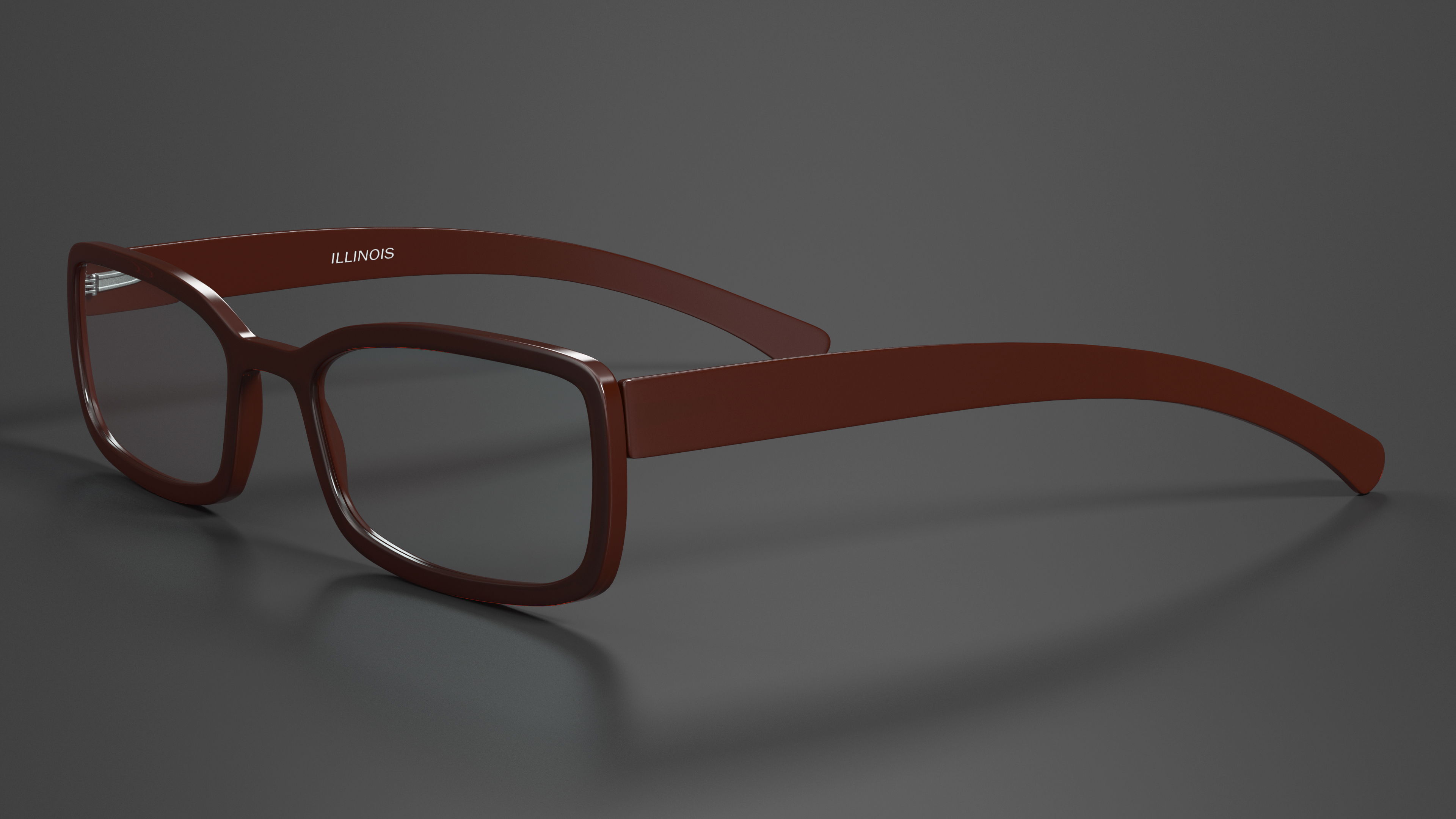 Brown Retro Optical Square Glasses 3D model