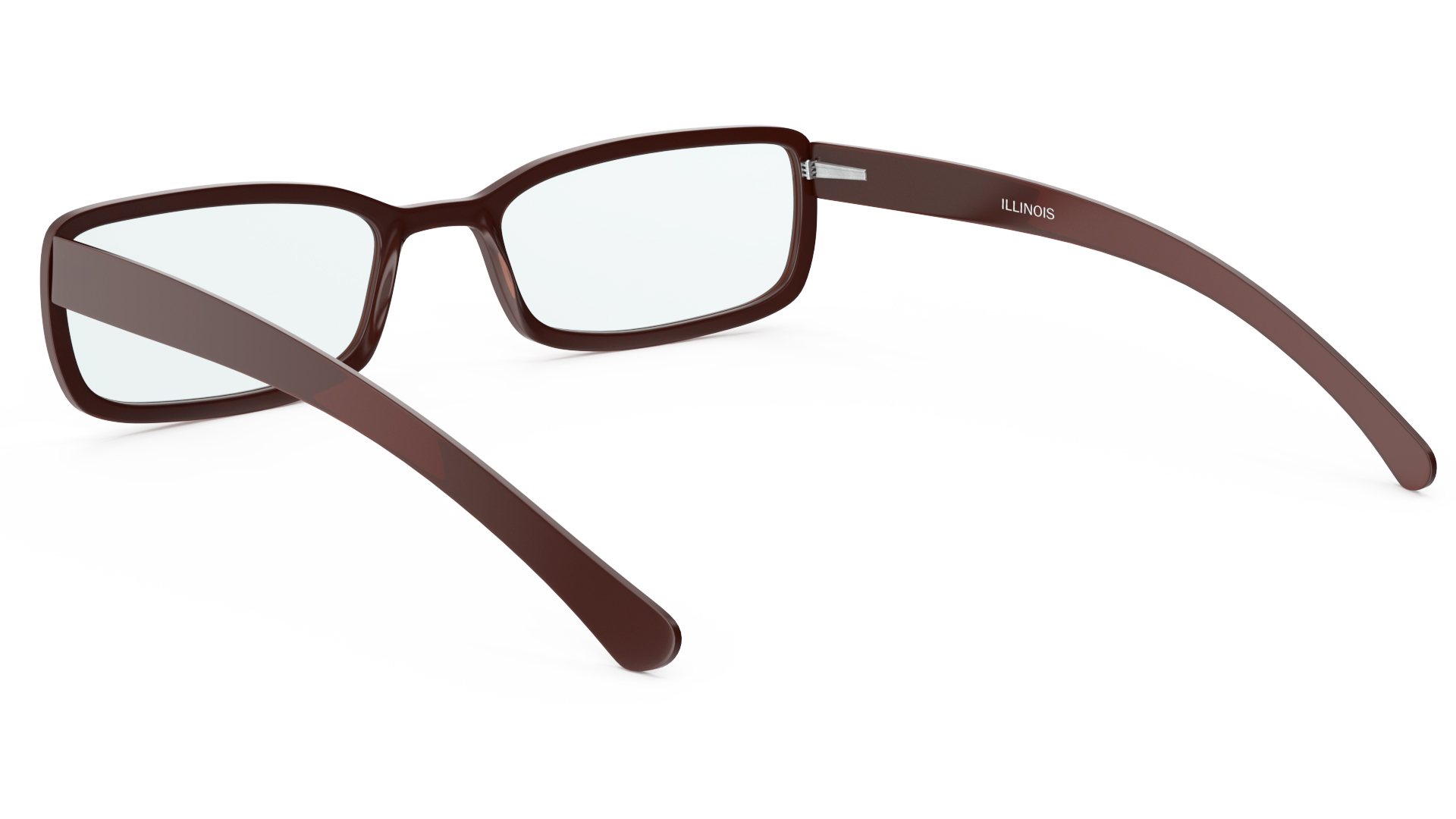 Brown Retro Optical Square Glasses 3D model