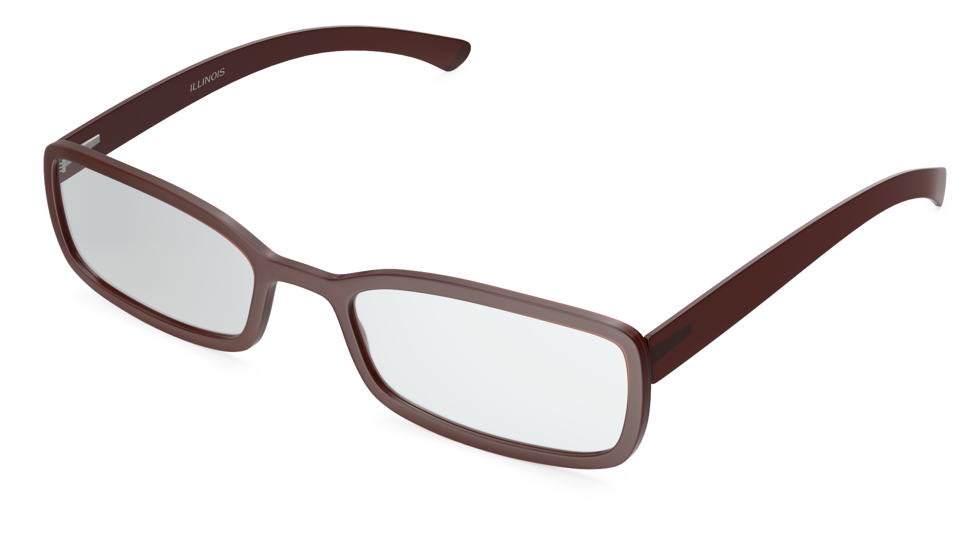 Brown Retro Optical Square Glasses 3D model