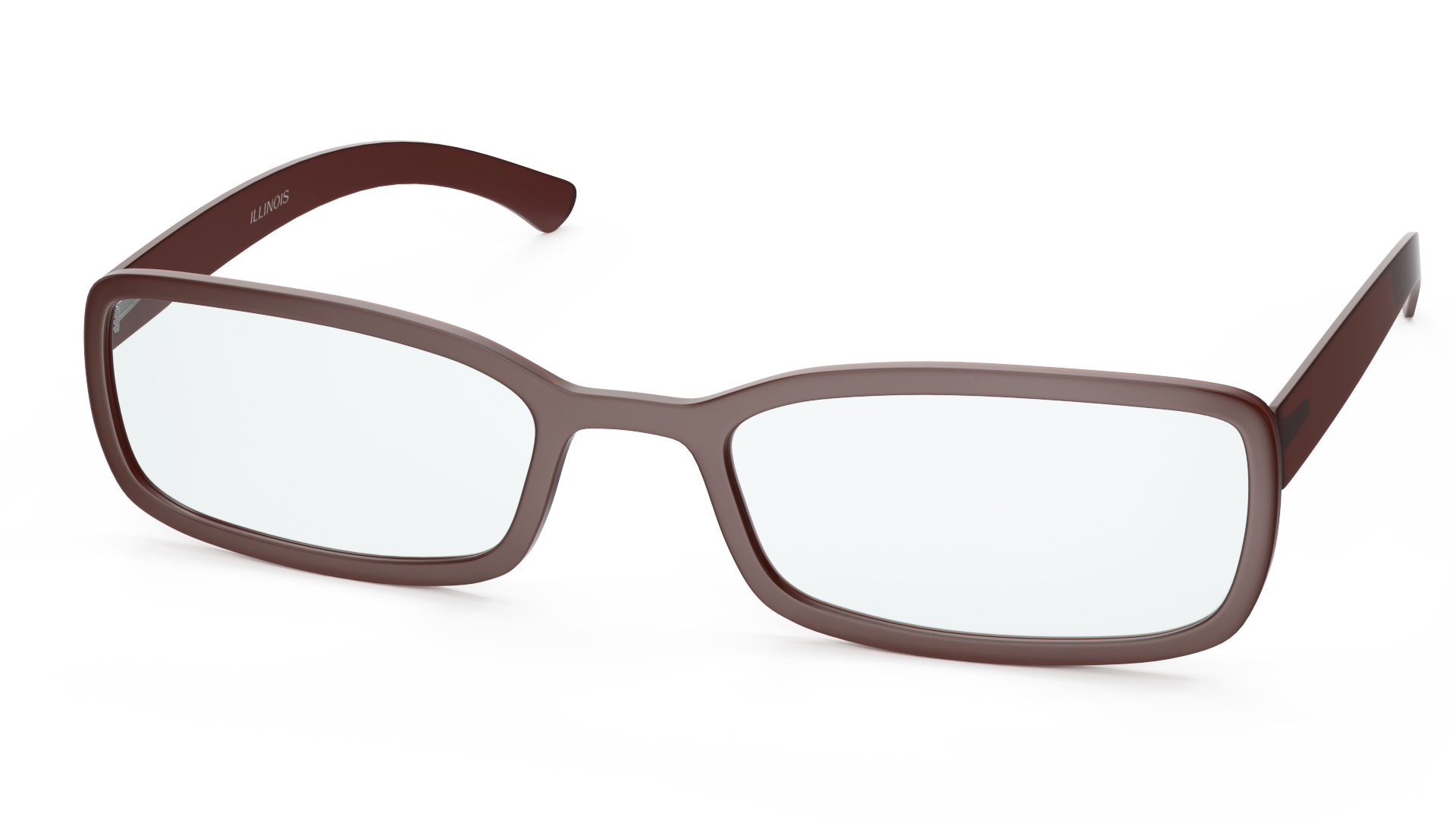 Brown Retro Optical Square Glasses 3D model