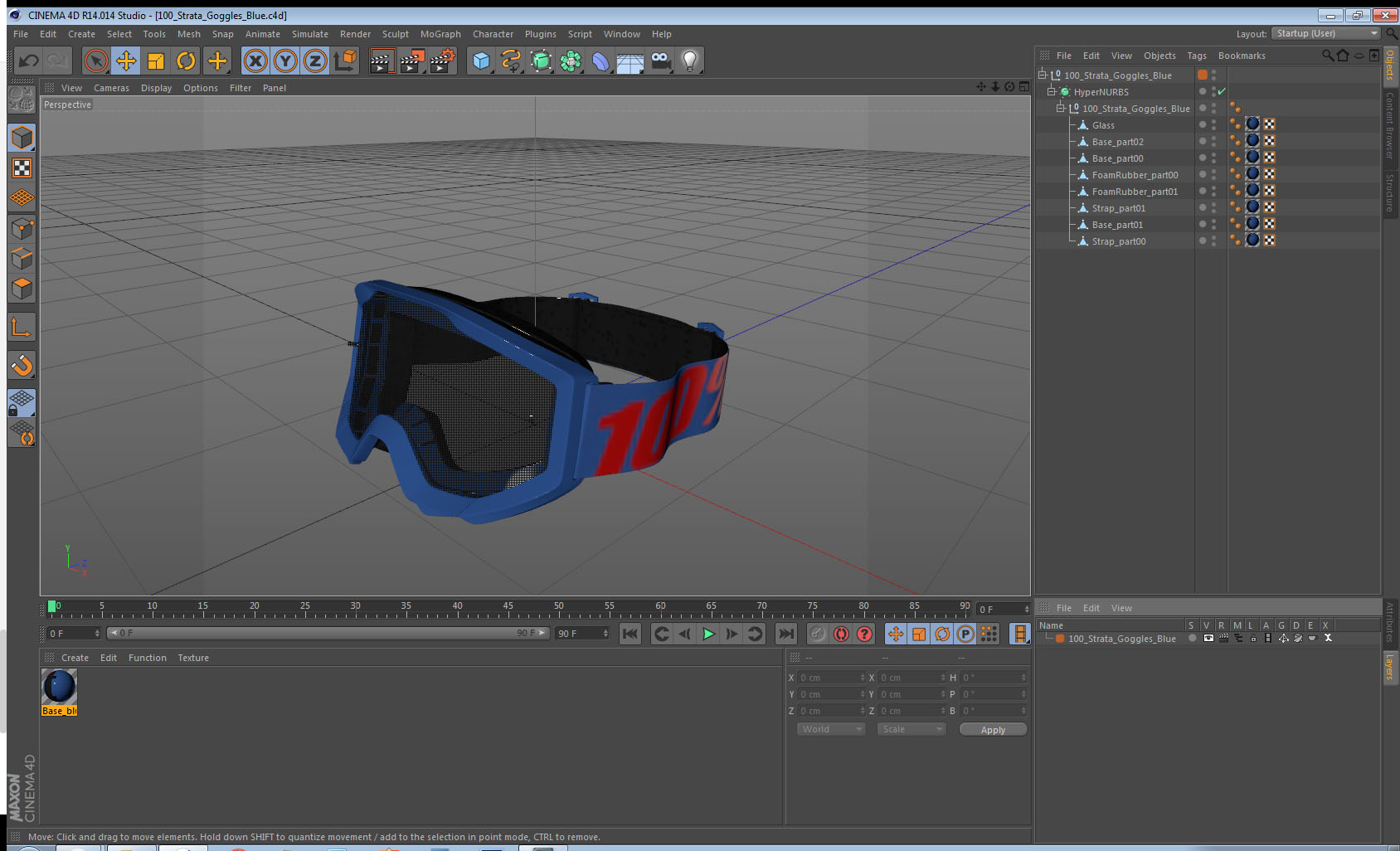 3D 100 Strata Goggles Blue model