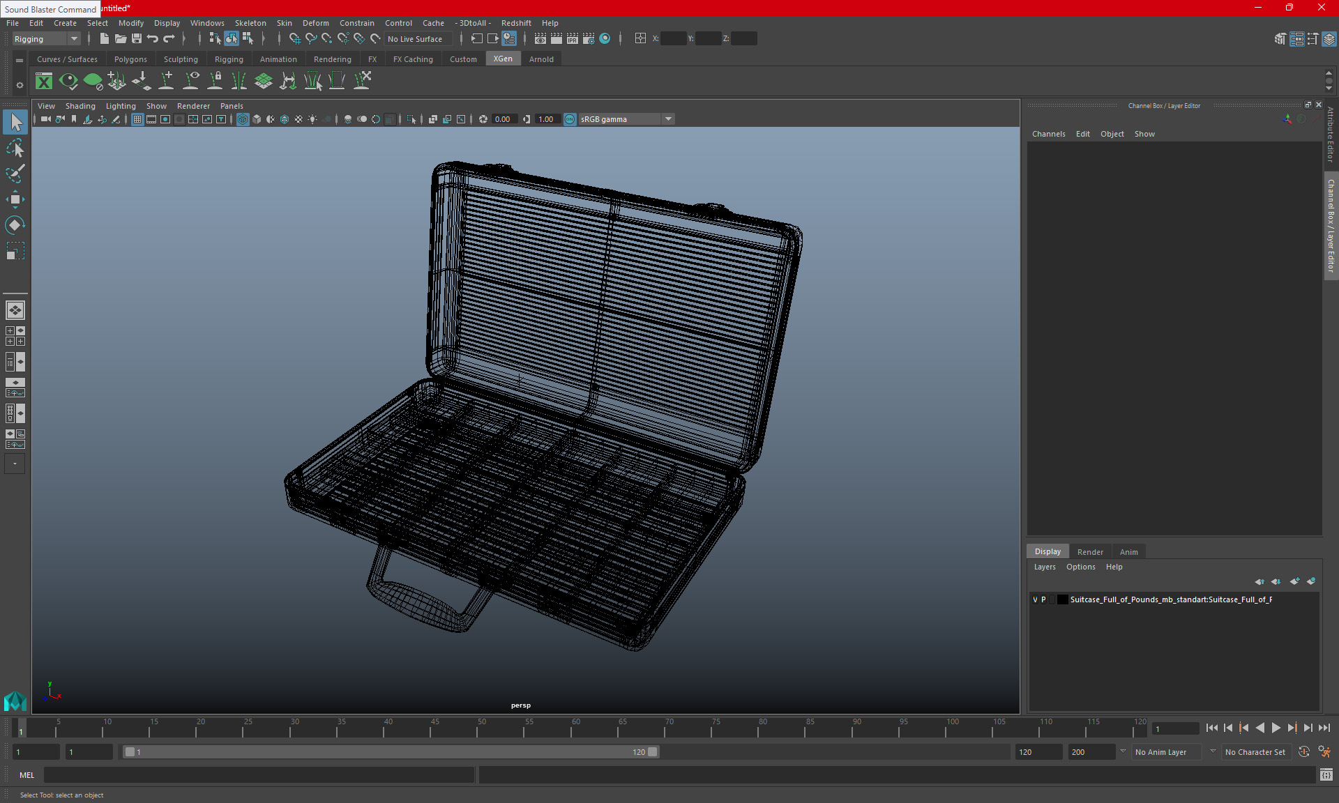 3D Suitcase Full of Pounds model