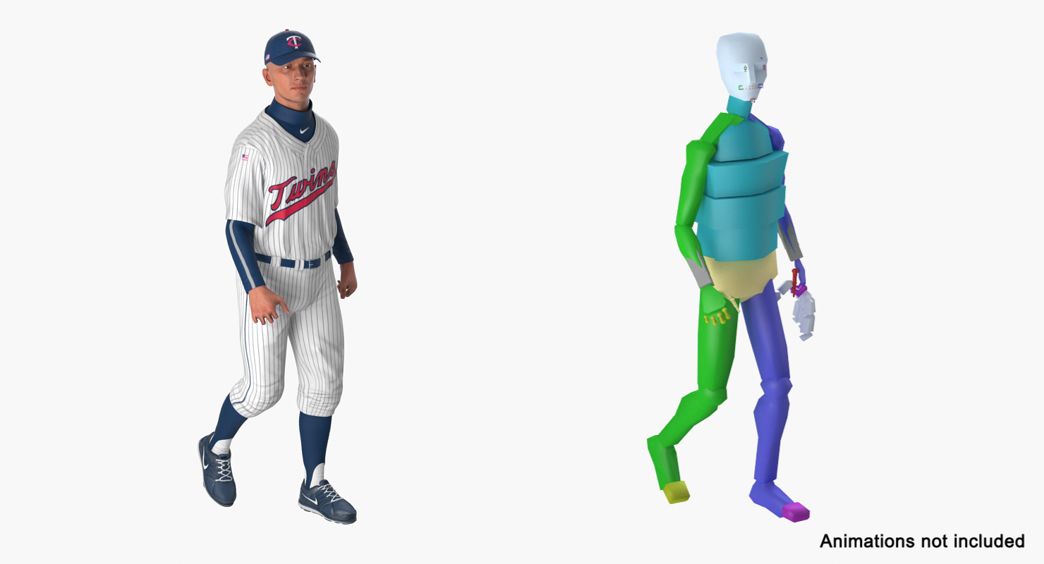 3D model Baseball Player Rigged Twins 2