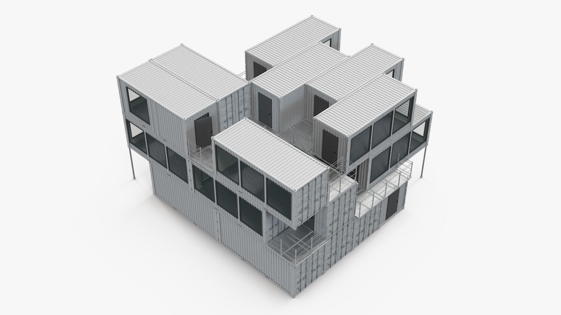 3D model Designer Container Office Building White