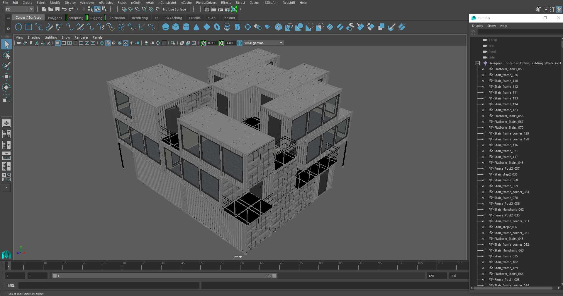 3D model Designer Container Office Building White