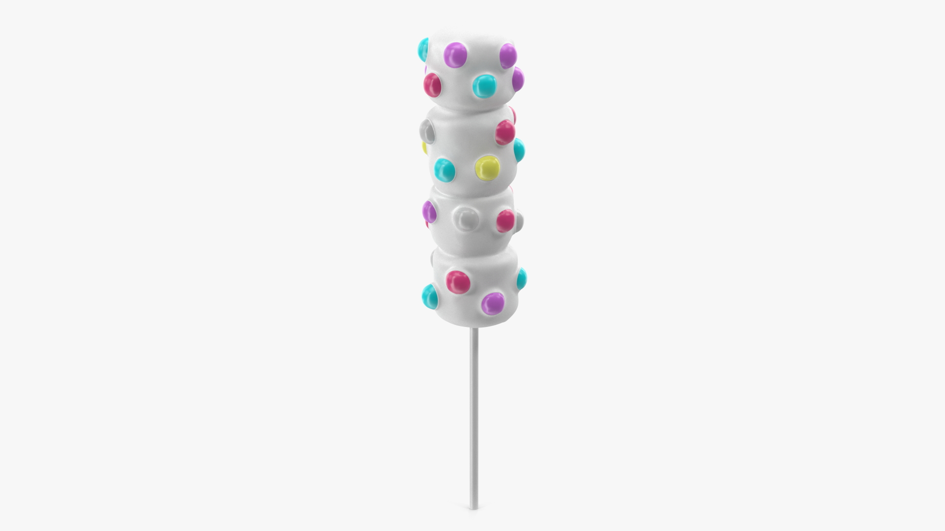 3D Marshmallow Pop with Sprinkles White