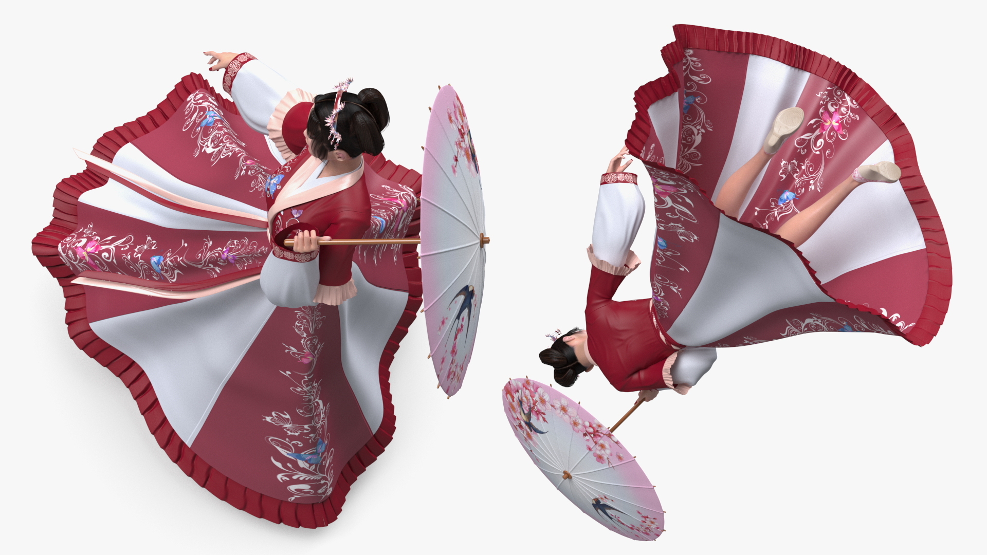 3D model Traditional Style Chinese Young Woman Dancing