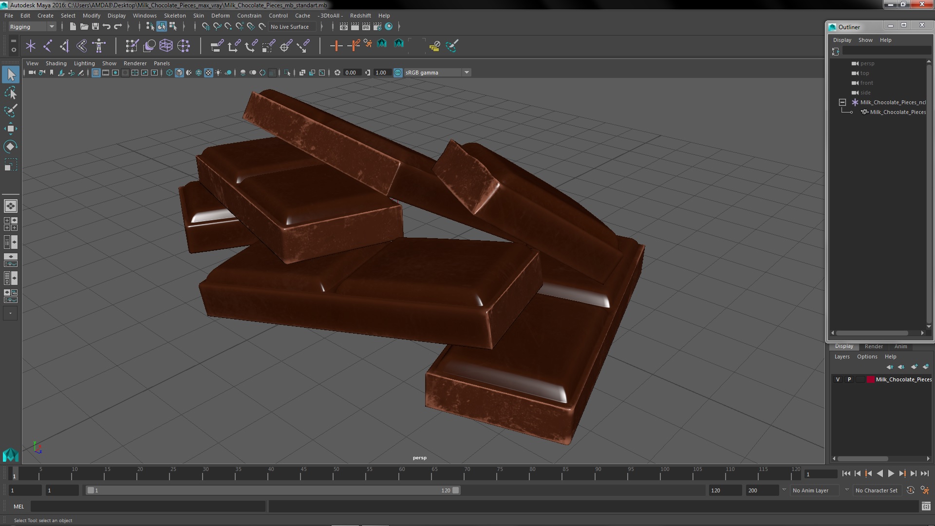 3D Milk Chocolate Pieces