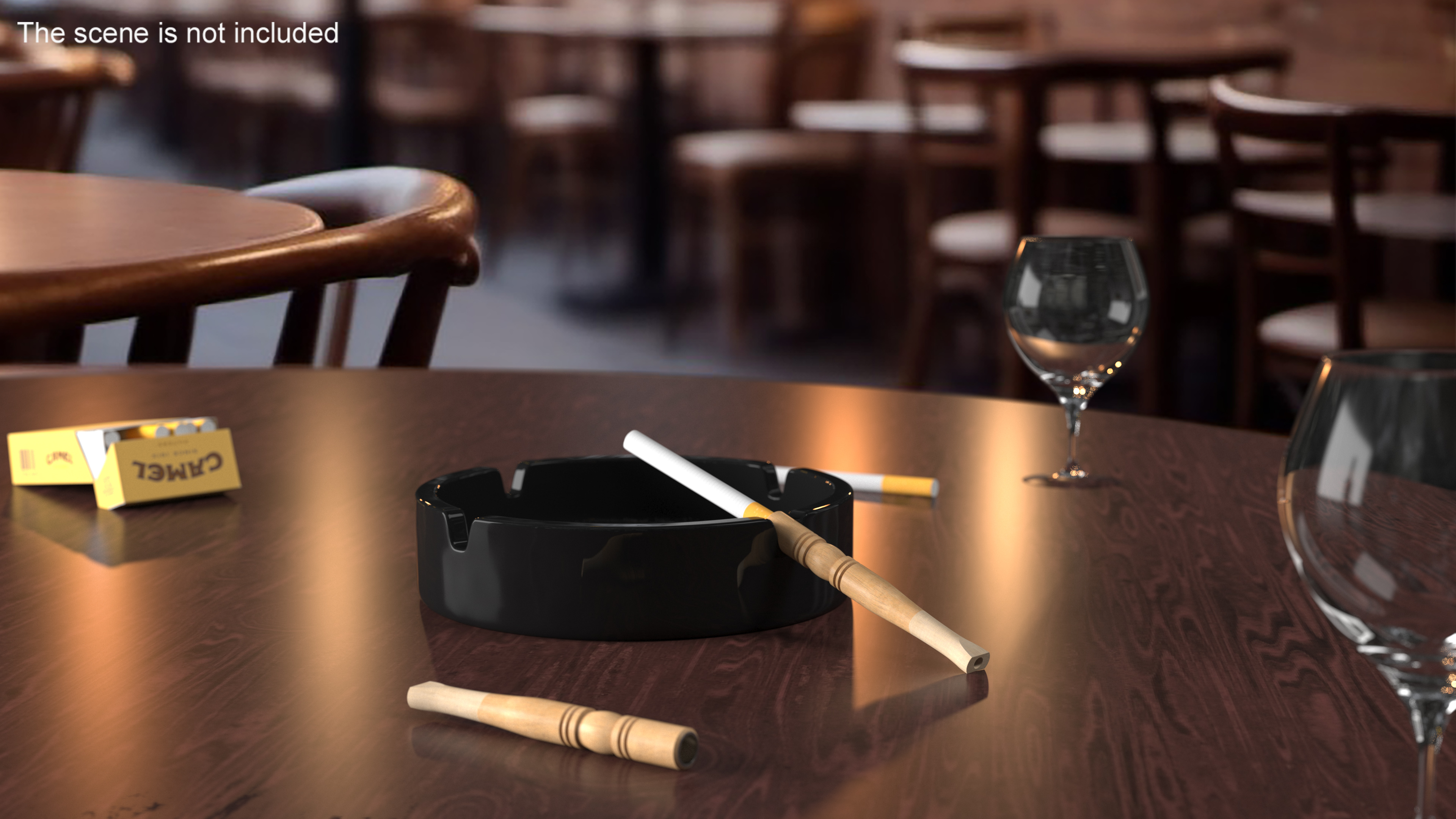 3D model Wooden Cigarette Holder Short Light