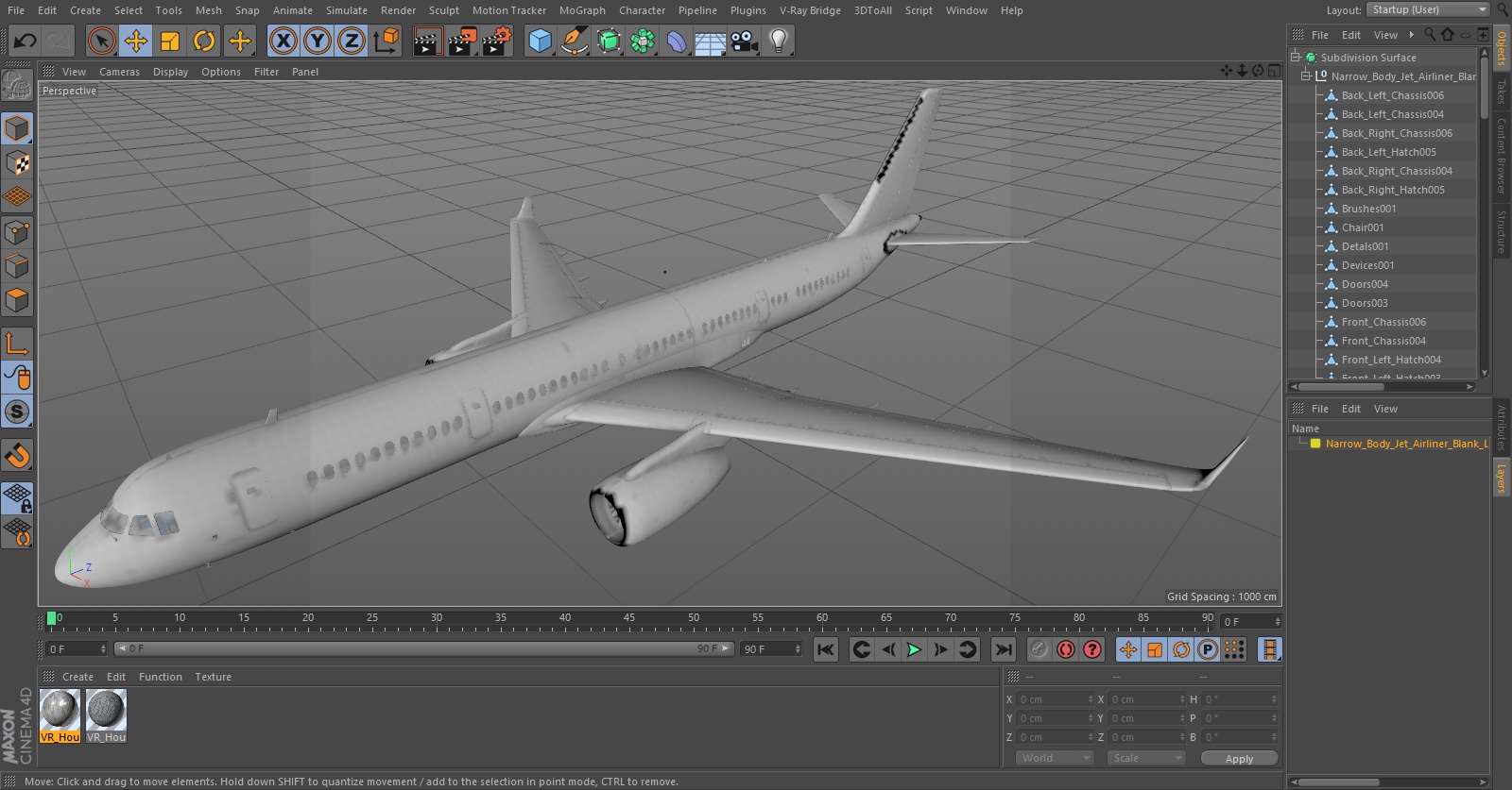 Narrow-Body Jet Airliner Blank Livery Flight 3D model