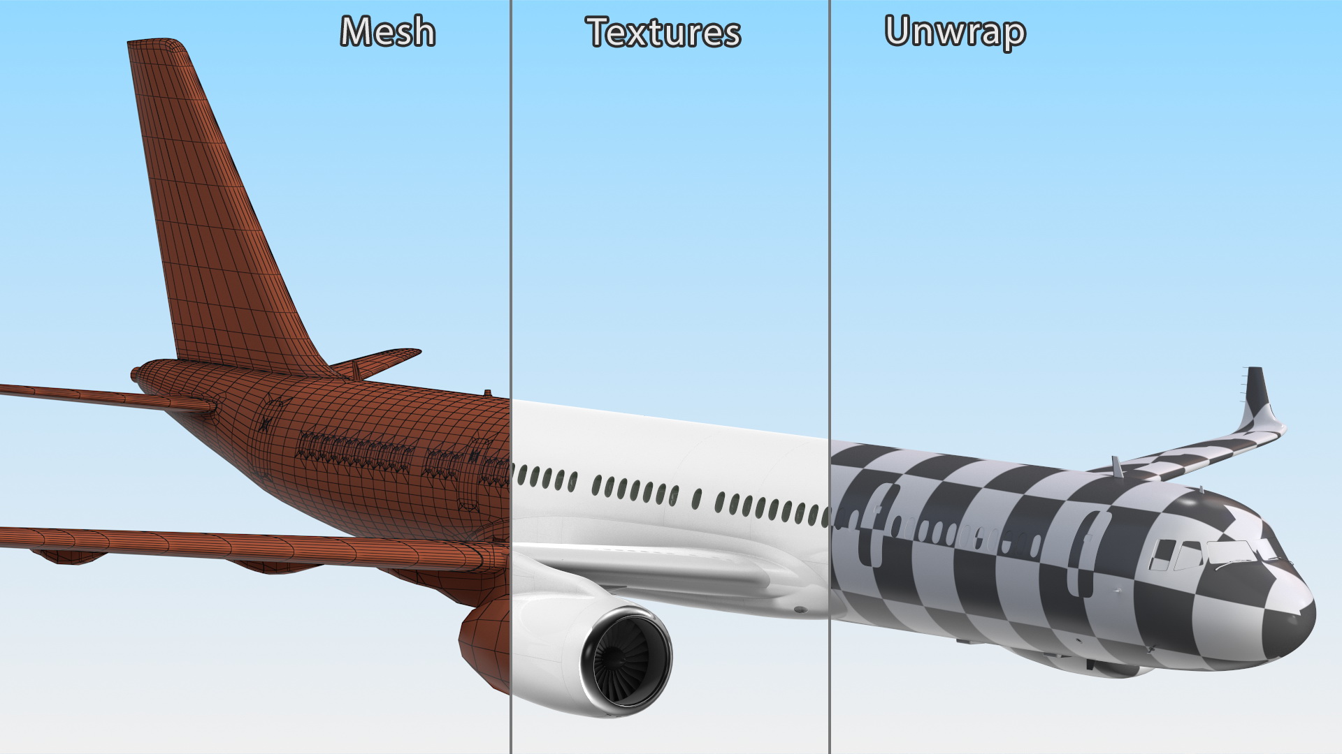 Narrow-Body Jet Airliner Blank Livery Flight 3D model