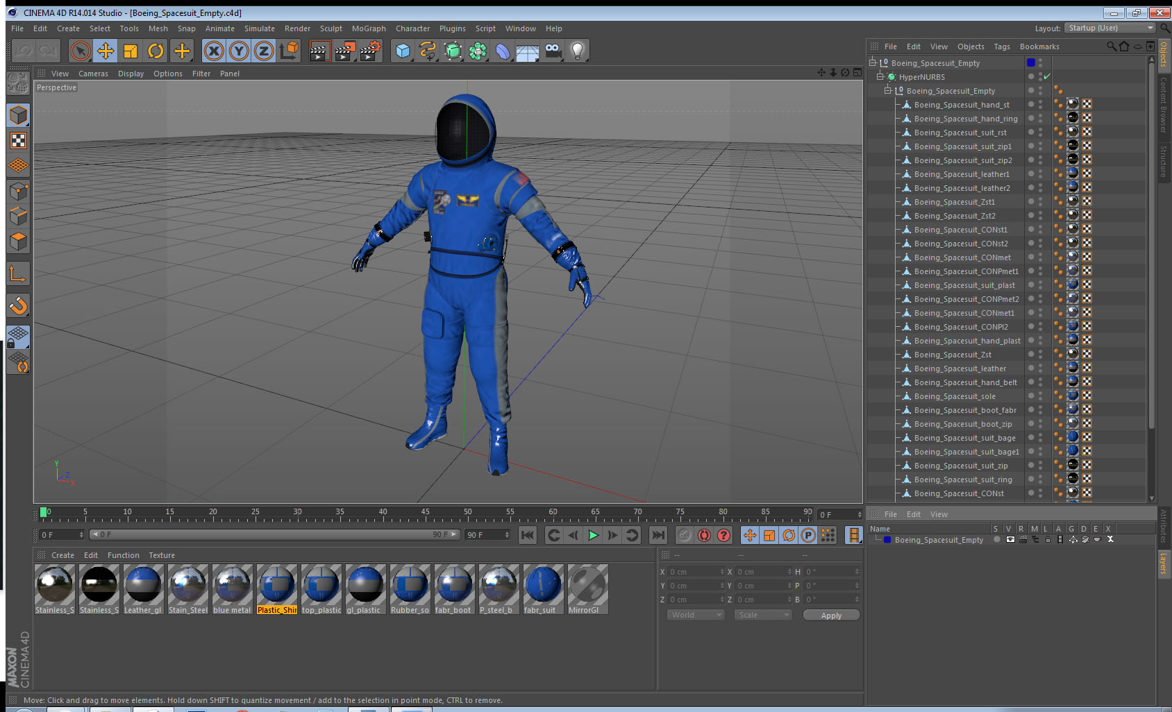 Boeing Spacesuit Empty 3D