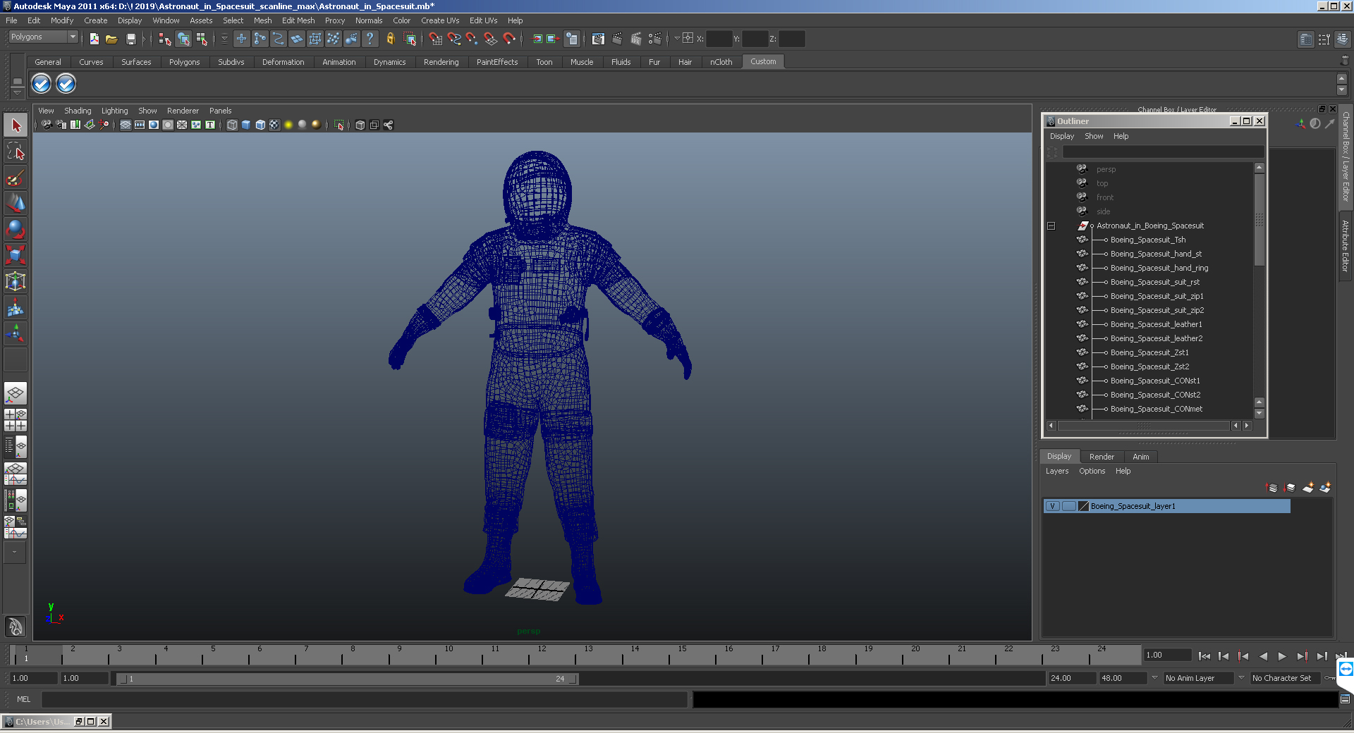 Boeing Spacesuit Empty 3D