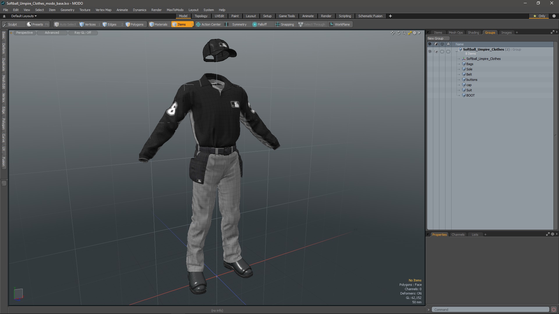 3D Softball Umpire Clothes model