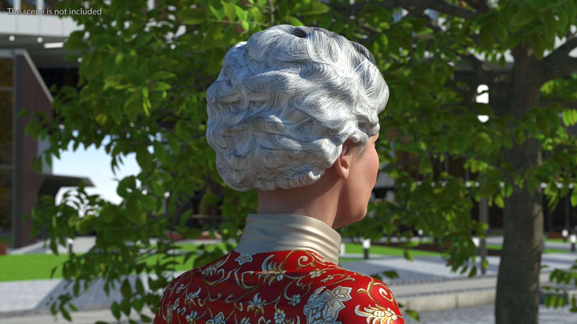 3D Korean Old Lady Traditional Outfit A-Pose