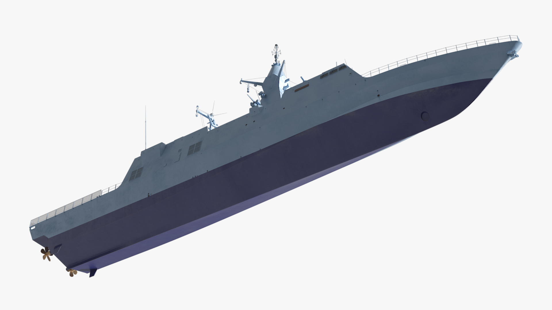 3D Combat Ship Class Corvette Navy Rigged model