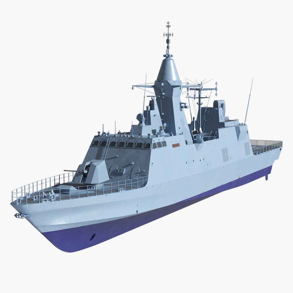 Combat Ship Class Corvette Navy Rigged for Maya 3D