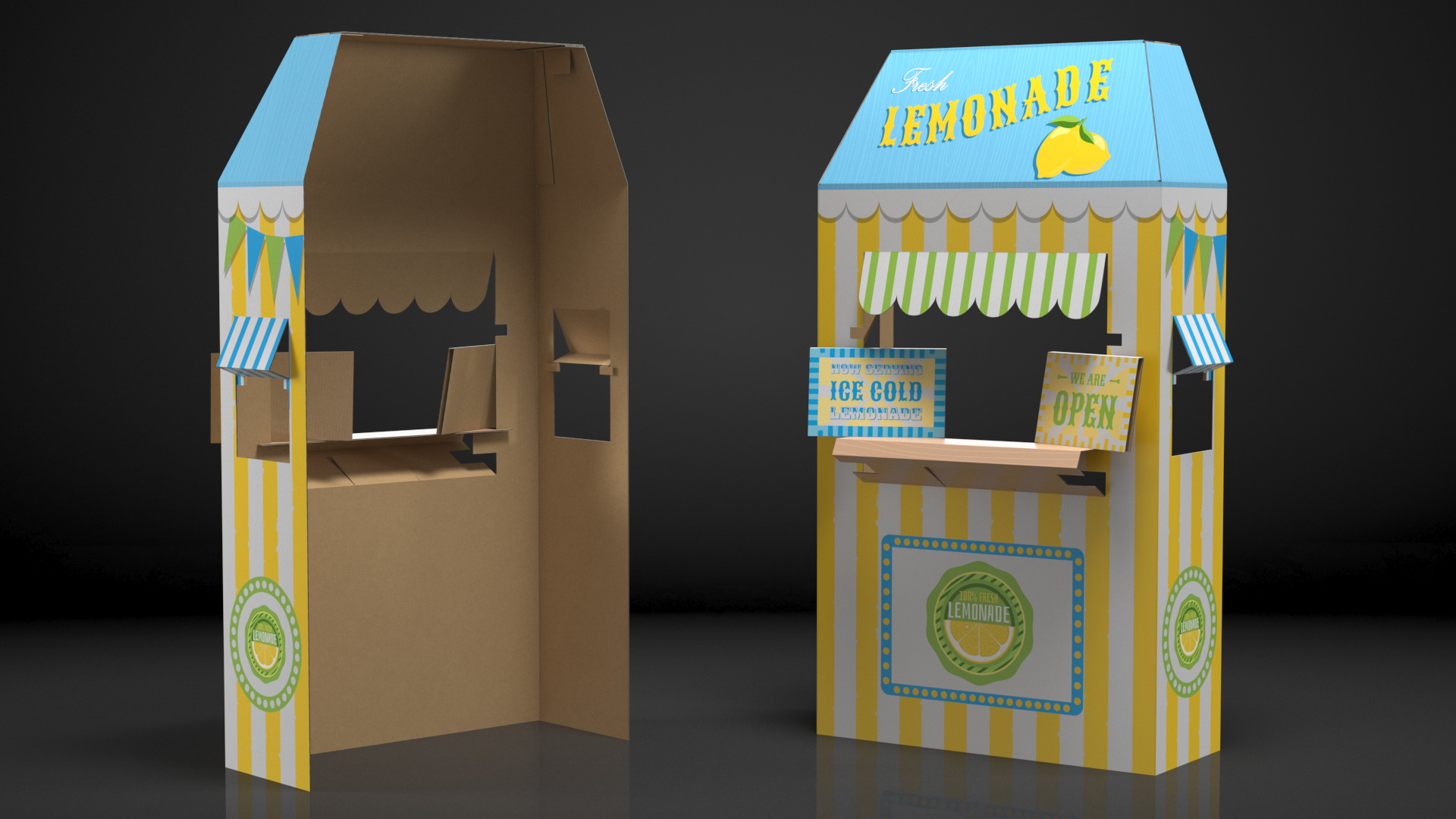 3D model Lemonade Booth Cardboard Stand