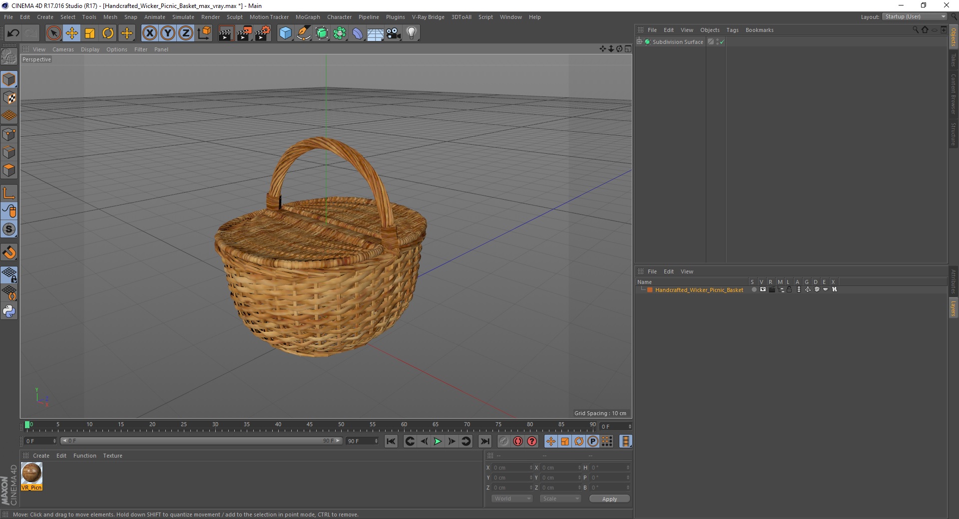 Handcrafted Wicker Picnic Basket 3D