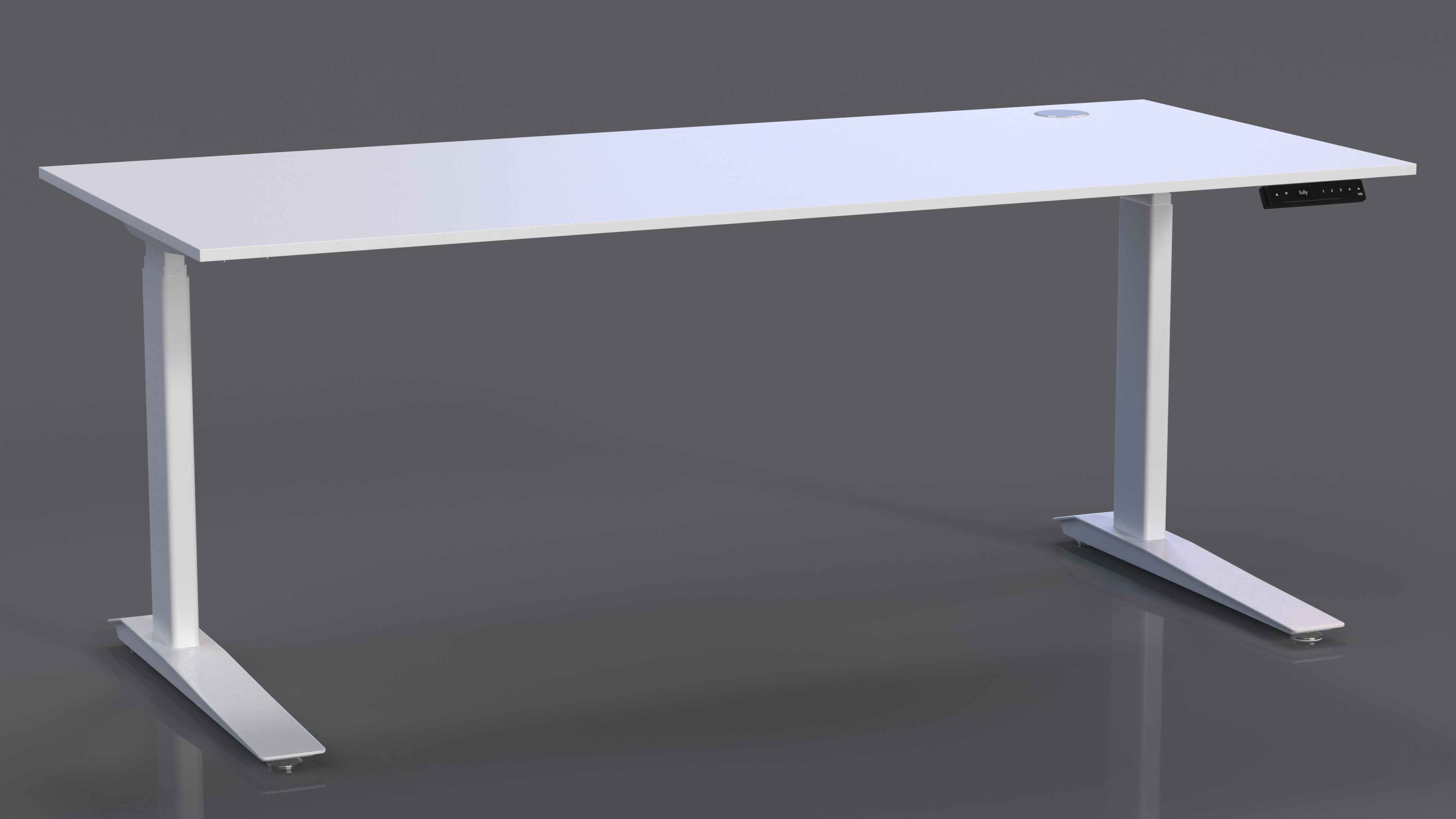 3D White Standing Desk Workstation