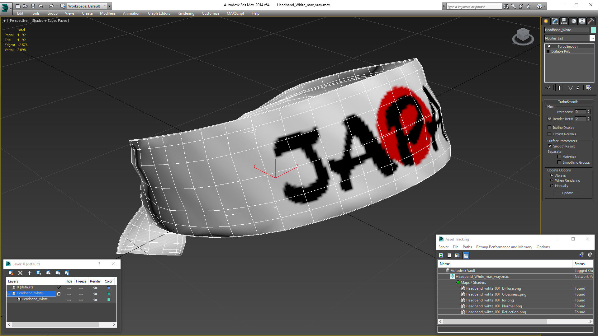 Headband White 3D model