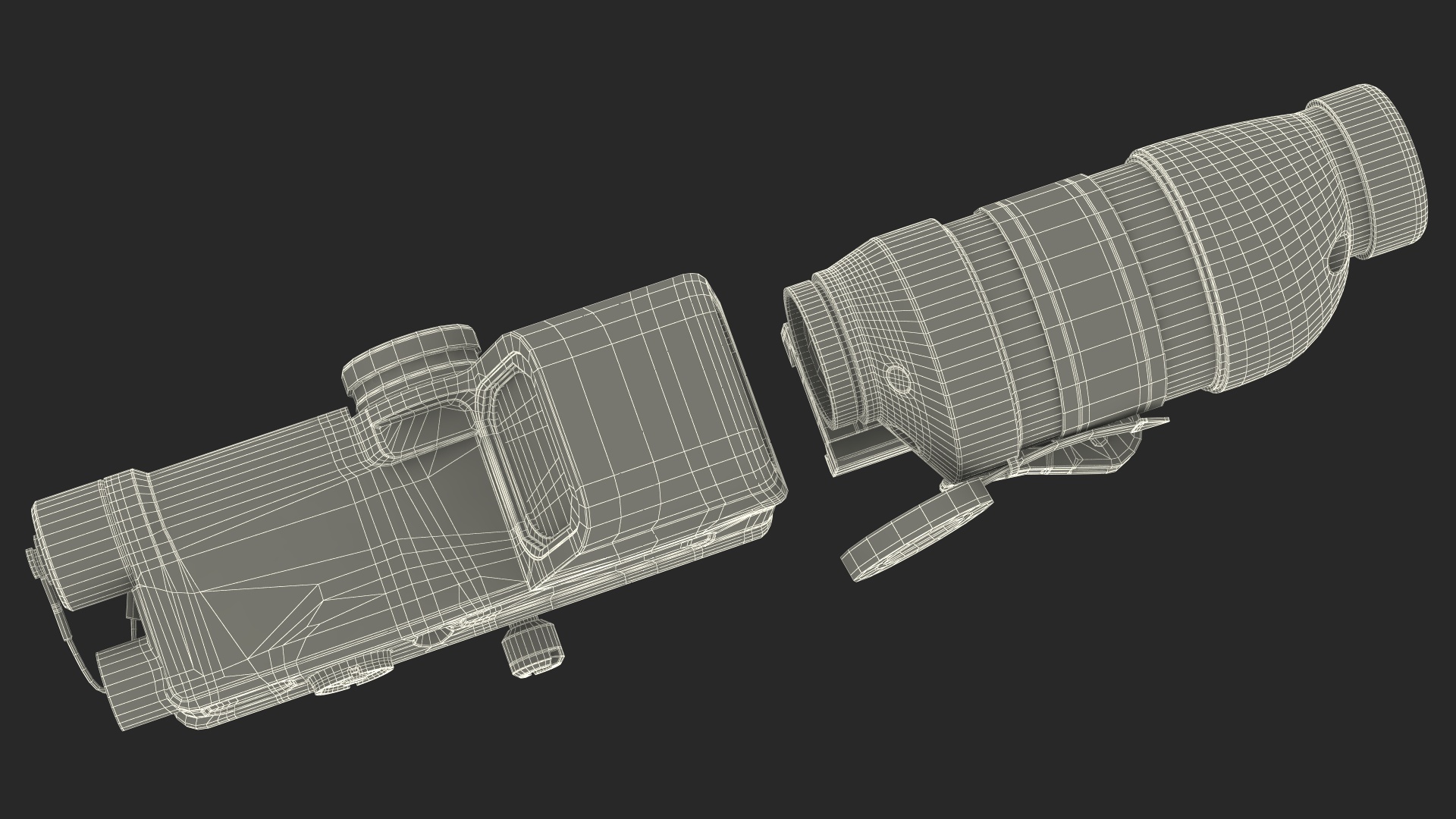 3D Scope Optic for Firearm model