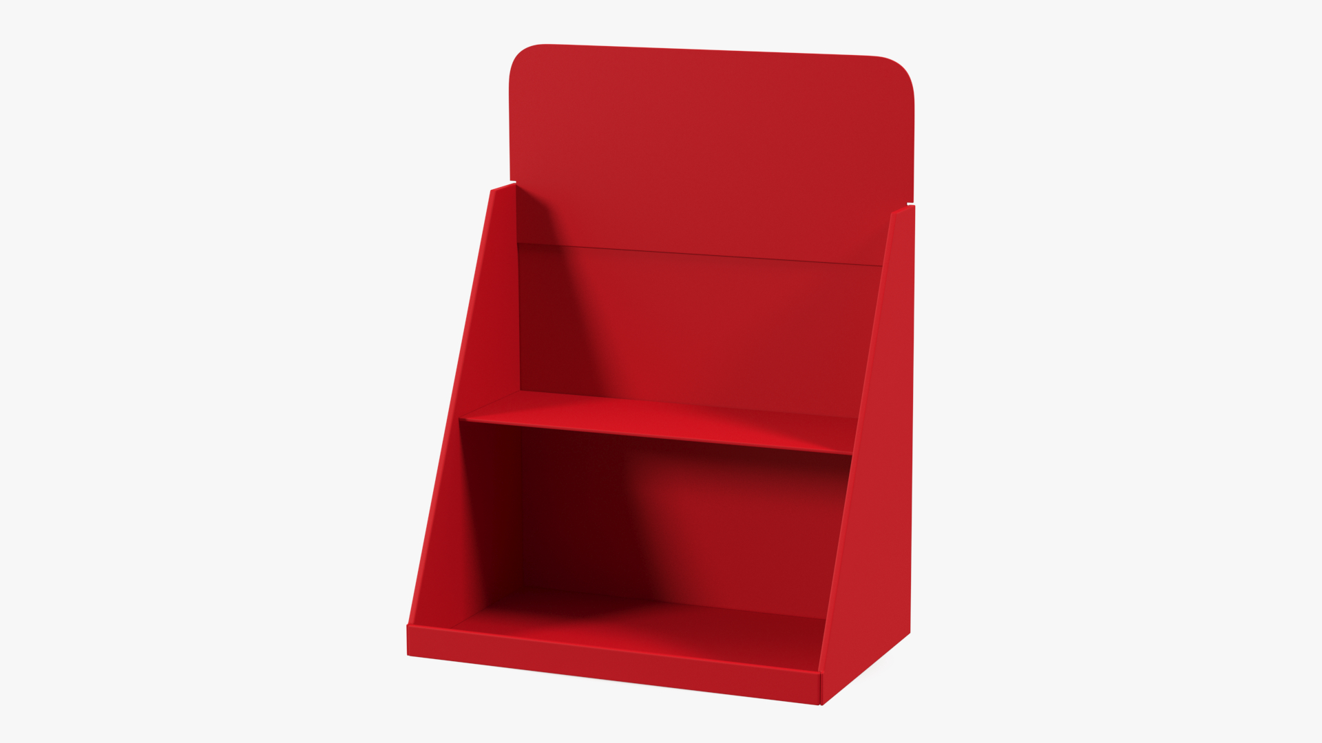 3D Carton Table Display Stand Triangular Red